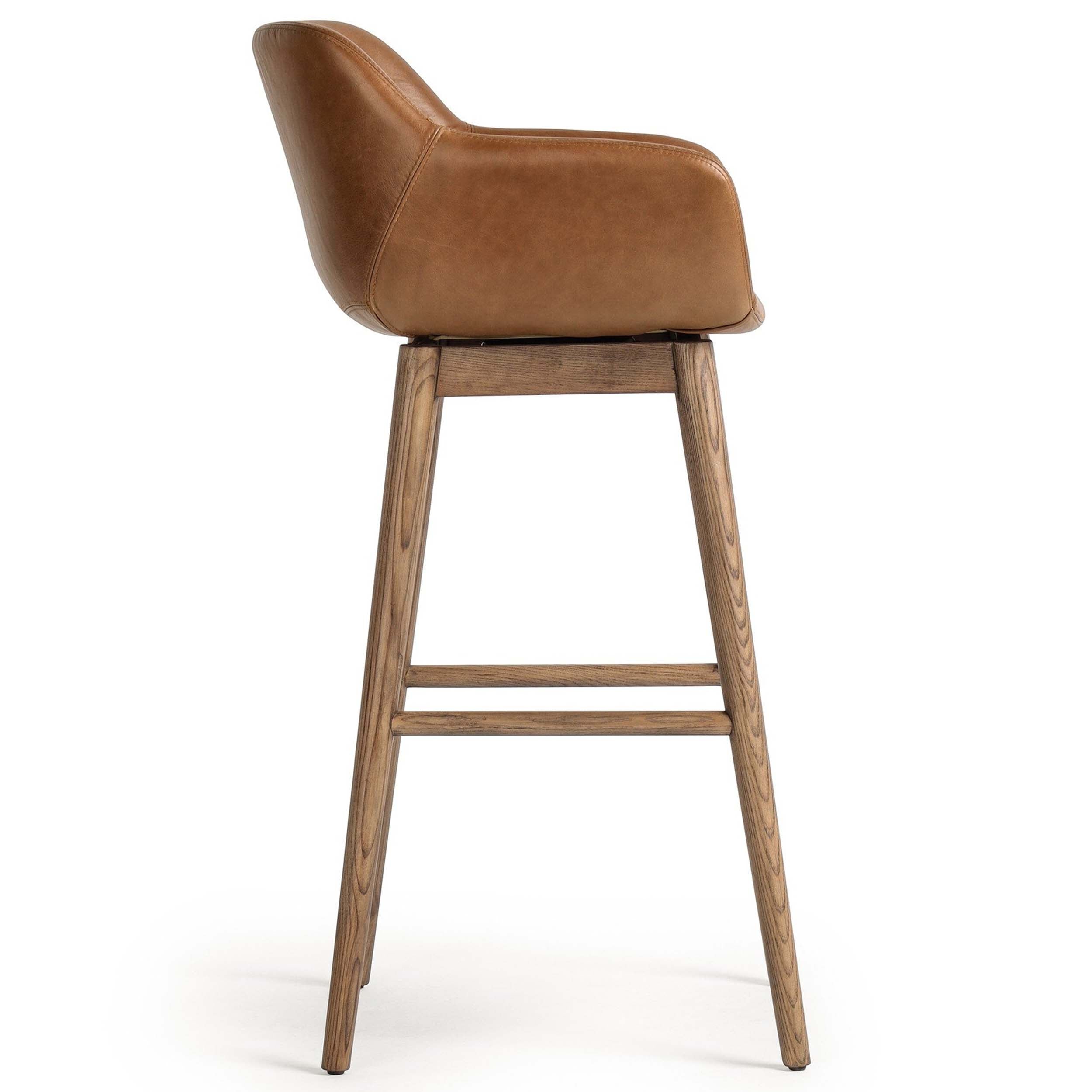 Hannah Swivel Bar + Counter Stool, Sonoma Chestnut