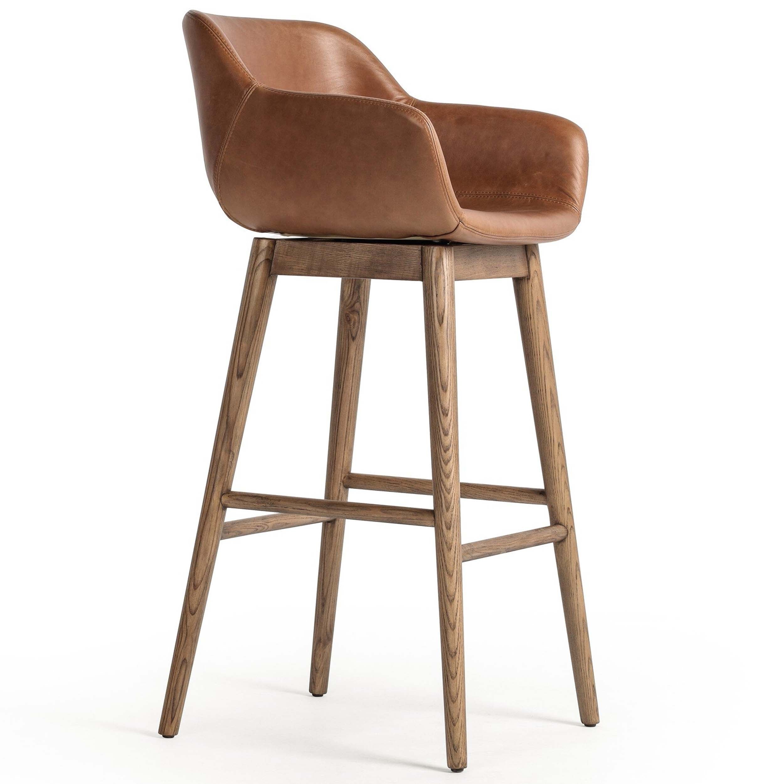 Hannah Swivel Bar + Counter Stool, Sonoma Chestnut