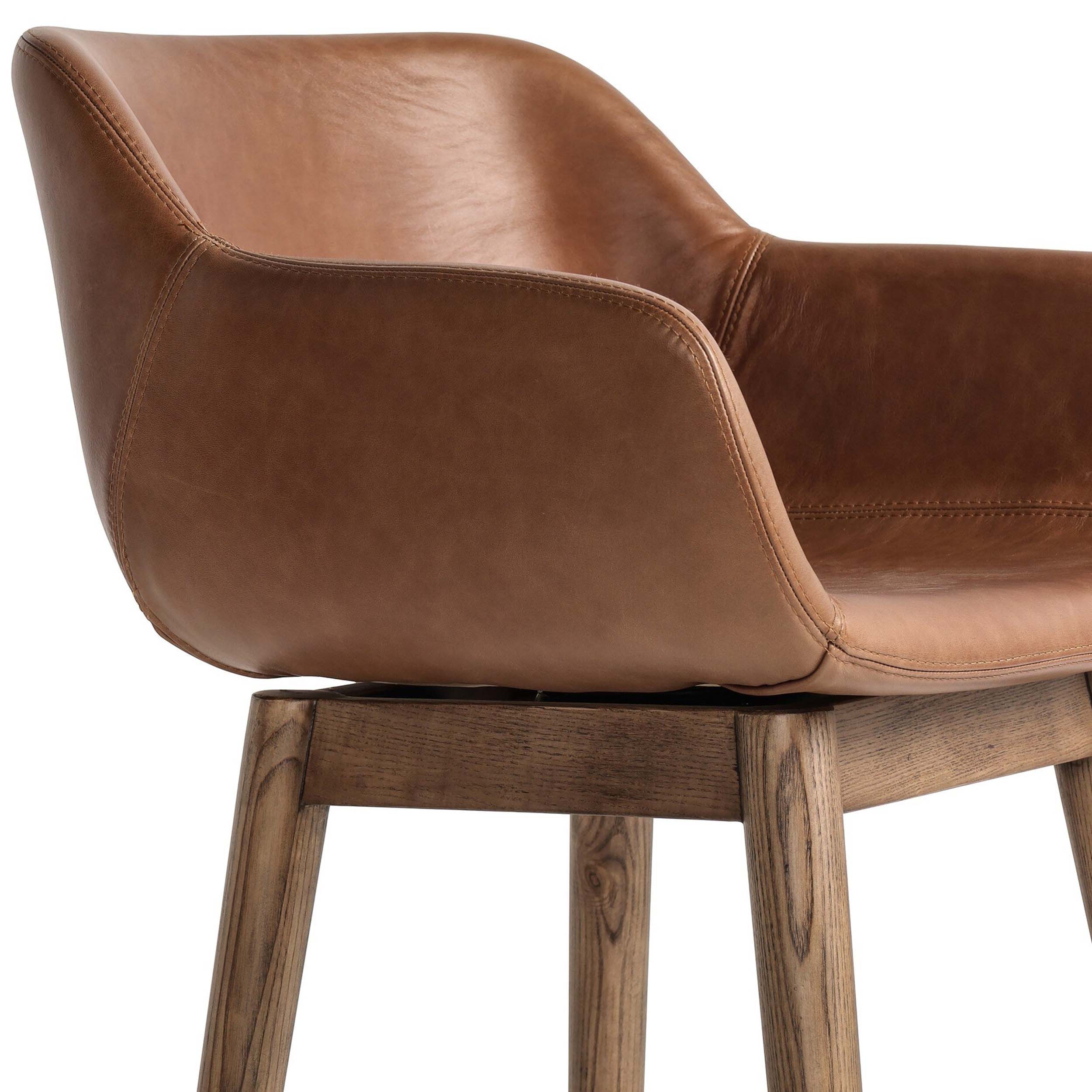 Hannah Swivel Bar + Counter Stool, Sonoma Chestnut