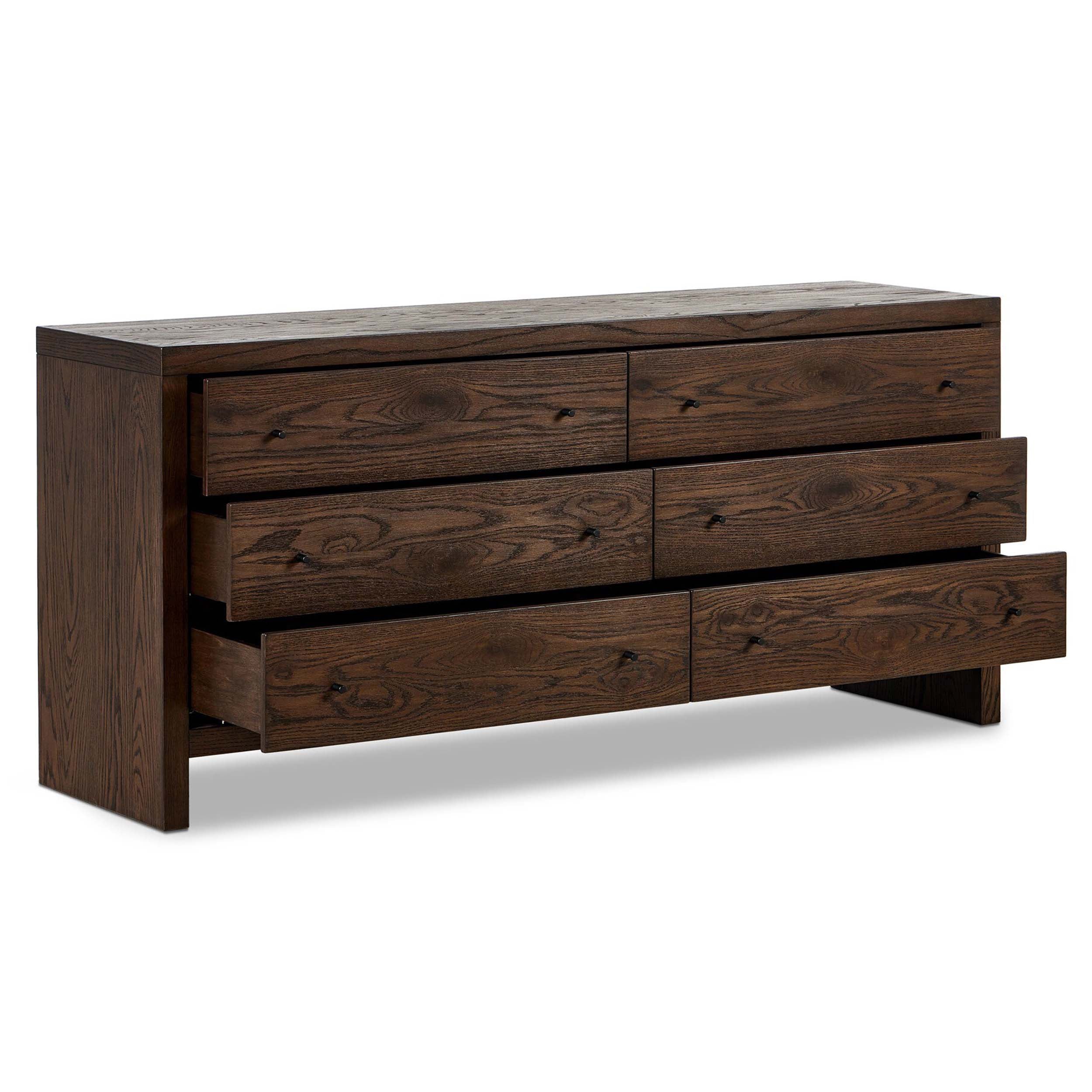 Torrington 6 Drawer Dresser, Umber Oak Resawn