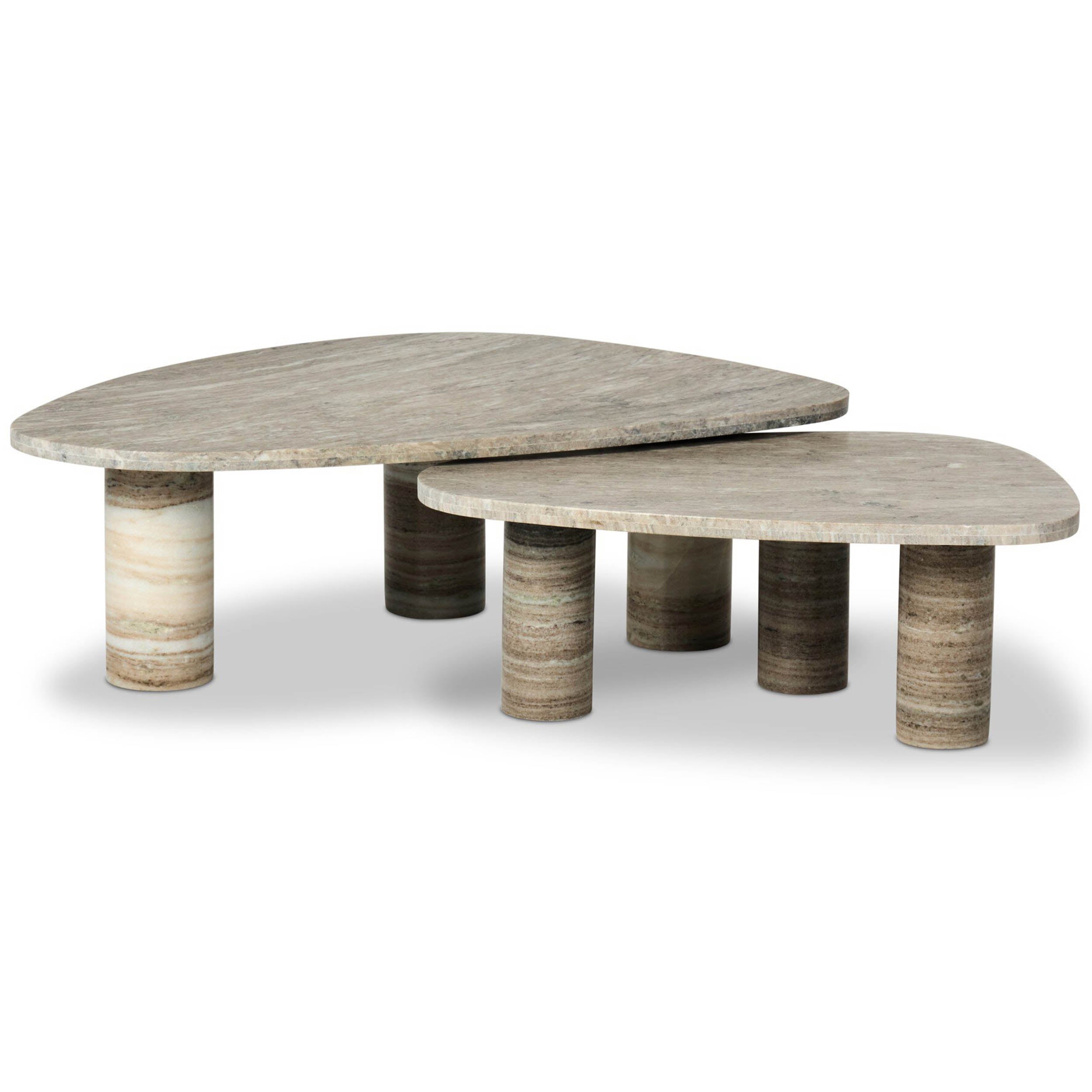 Zion Nesting Coffee Tables, Antique White Marble