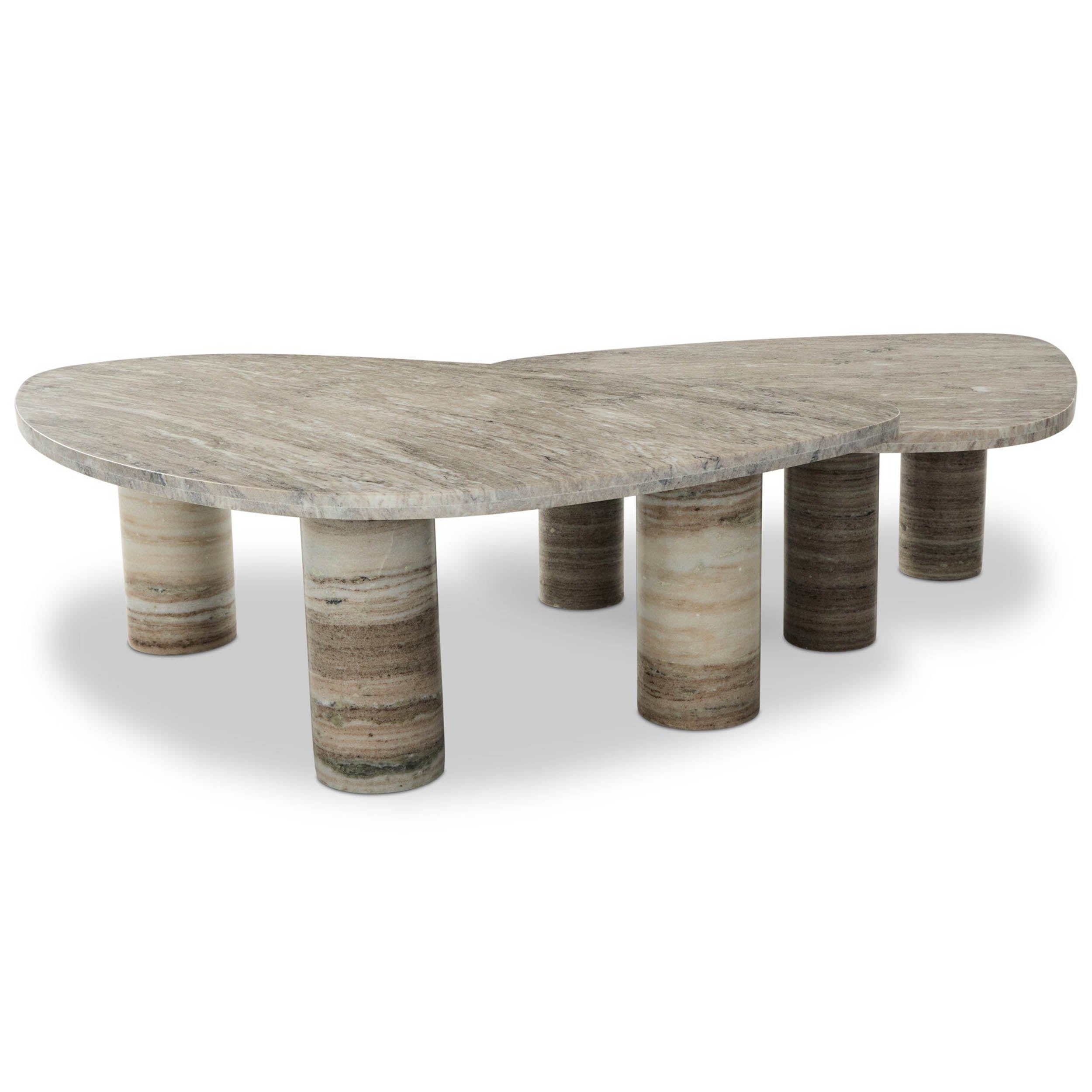 Zion Nesting Coffee Tables, Antique White Marble