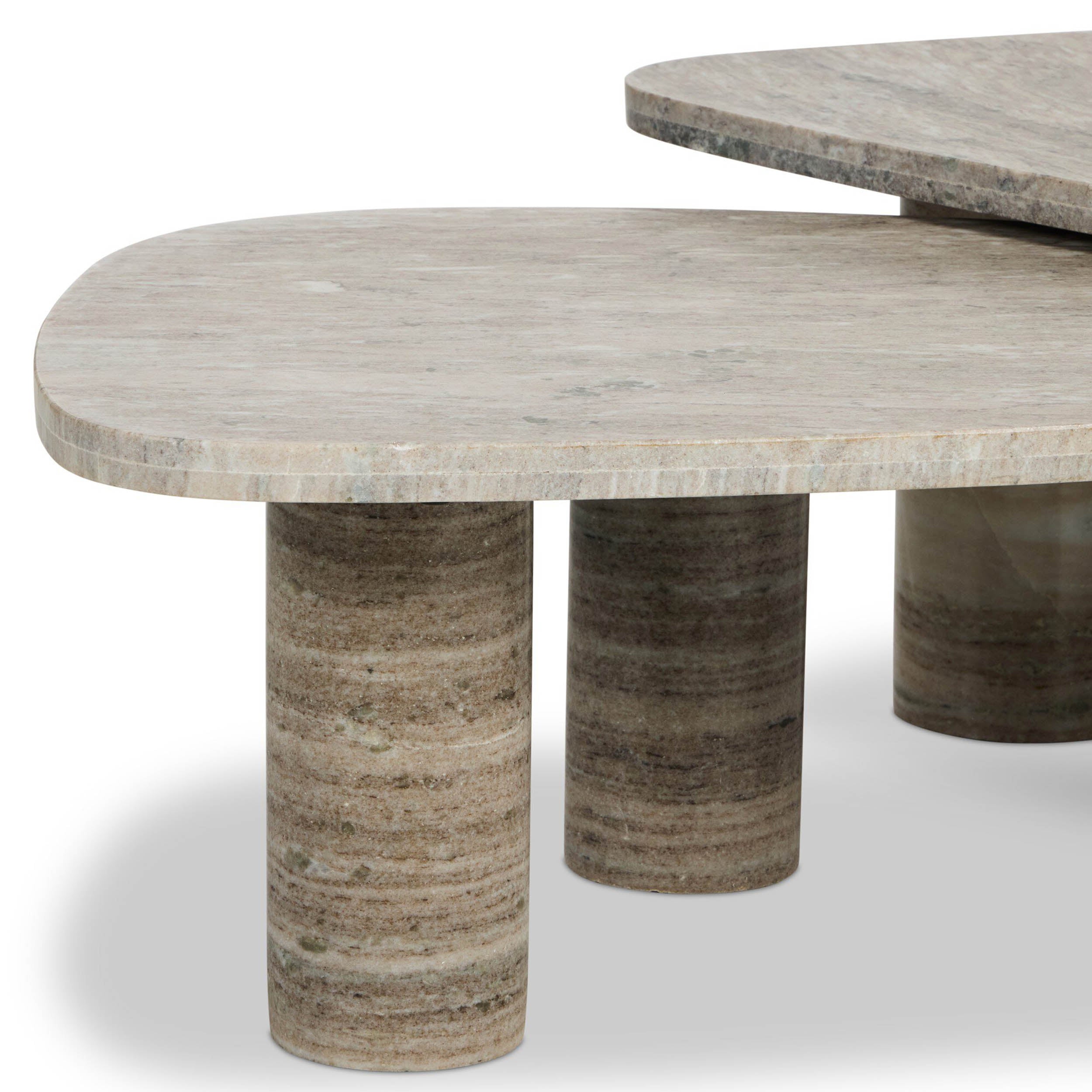 Zion Nesting Coffee Tables, Antique White Marble