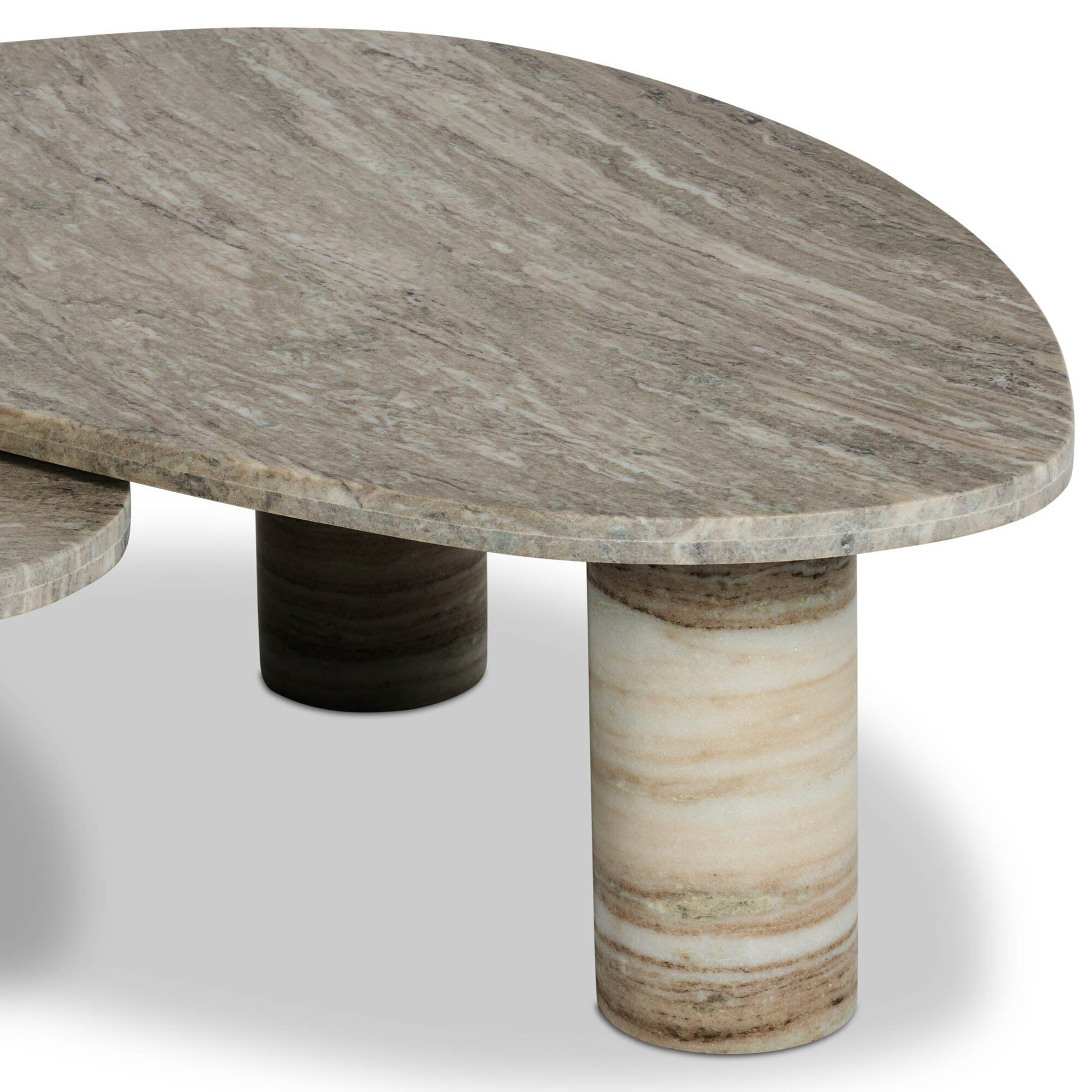 Zion Nesting Coffee Tables, Antique White Marble