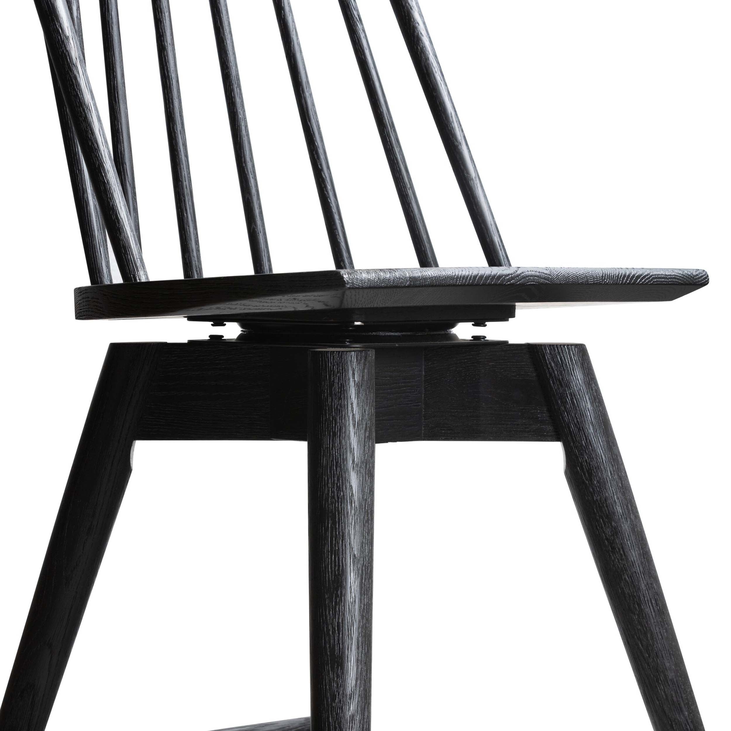 Lewis Swivel Bar + Counter Stool, Black Oak