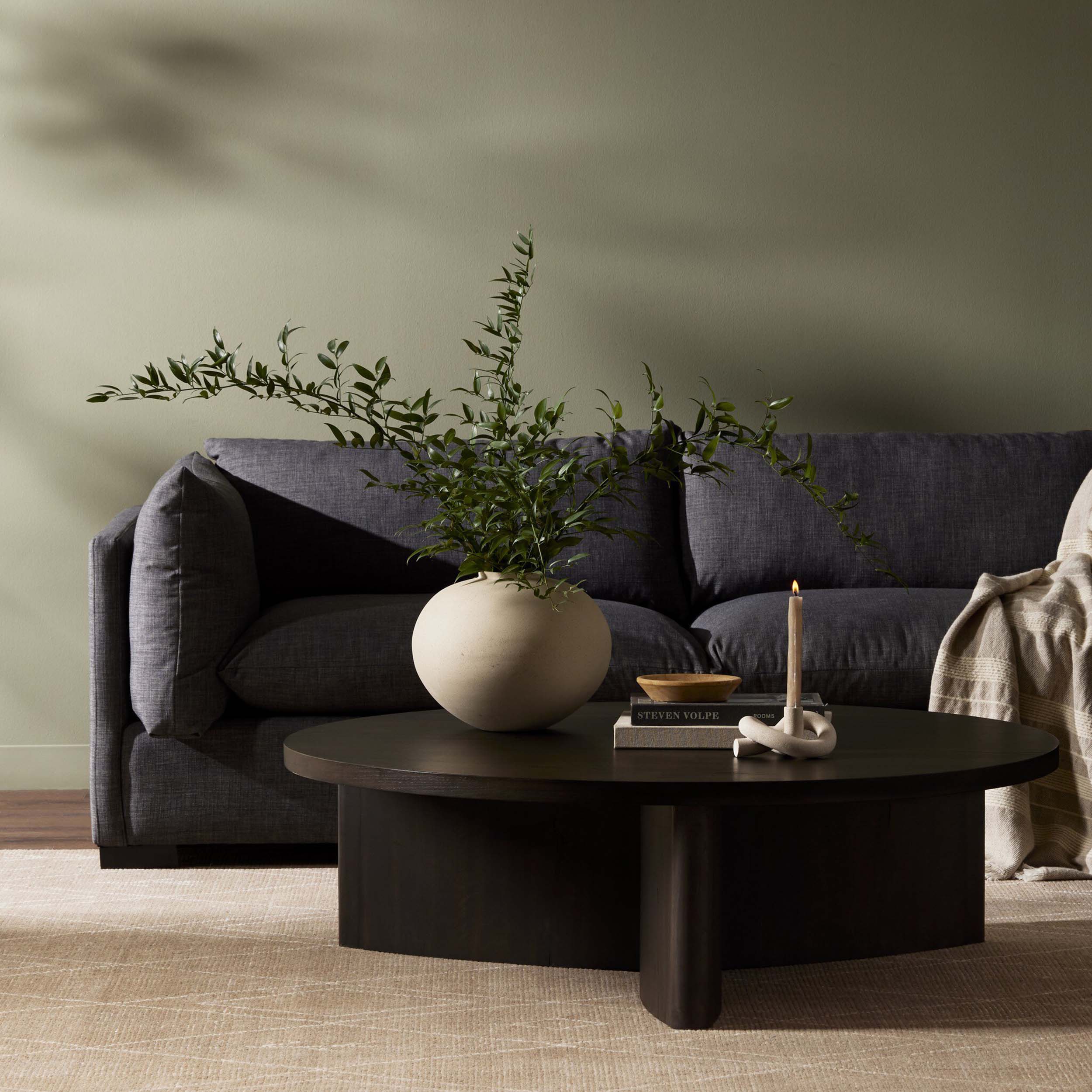 Toli Coffee Table, Smoked Black Veneer