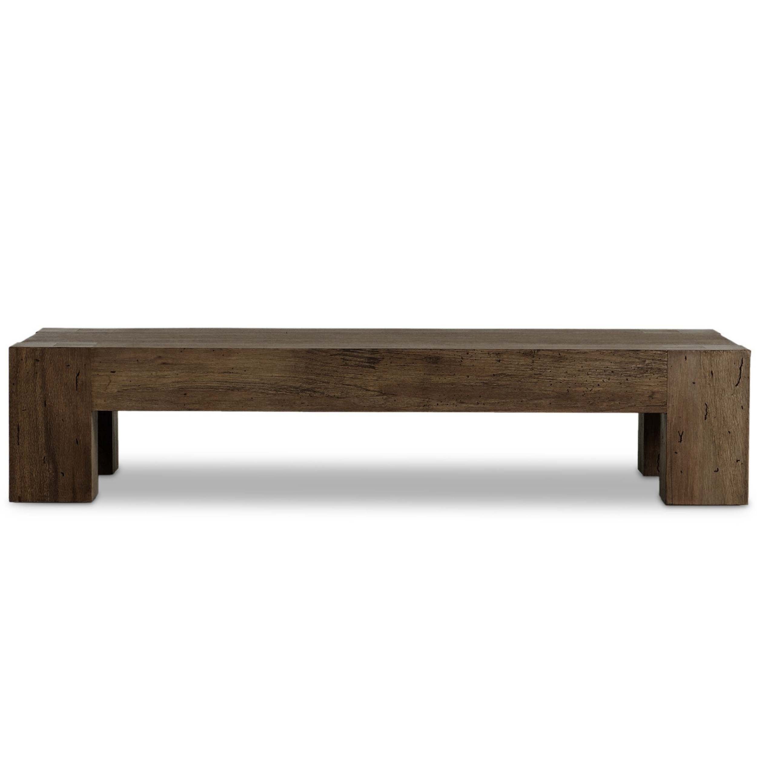 Abaso Rectangular Coffee Table, Ebony Rustic Wormwood Oak