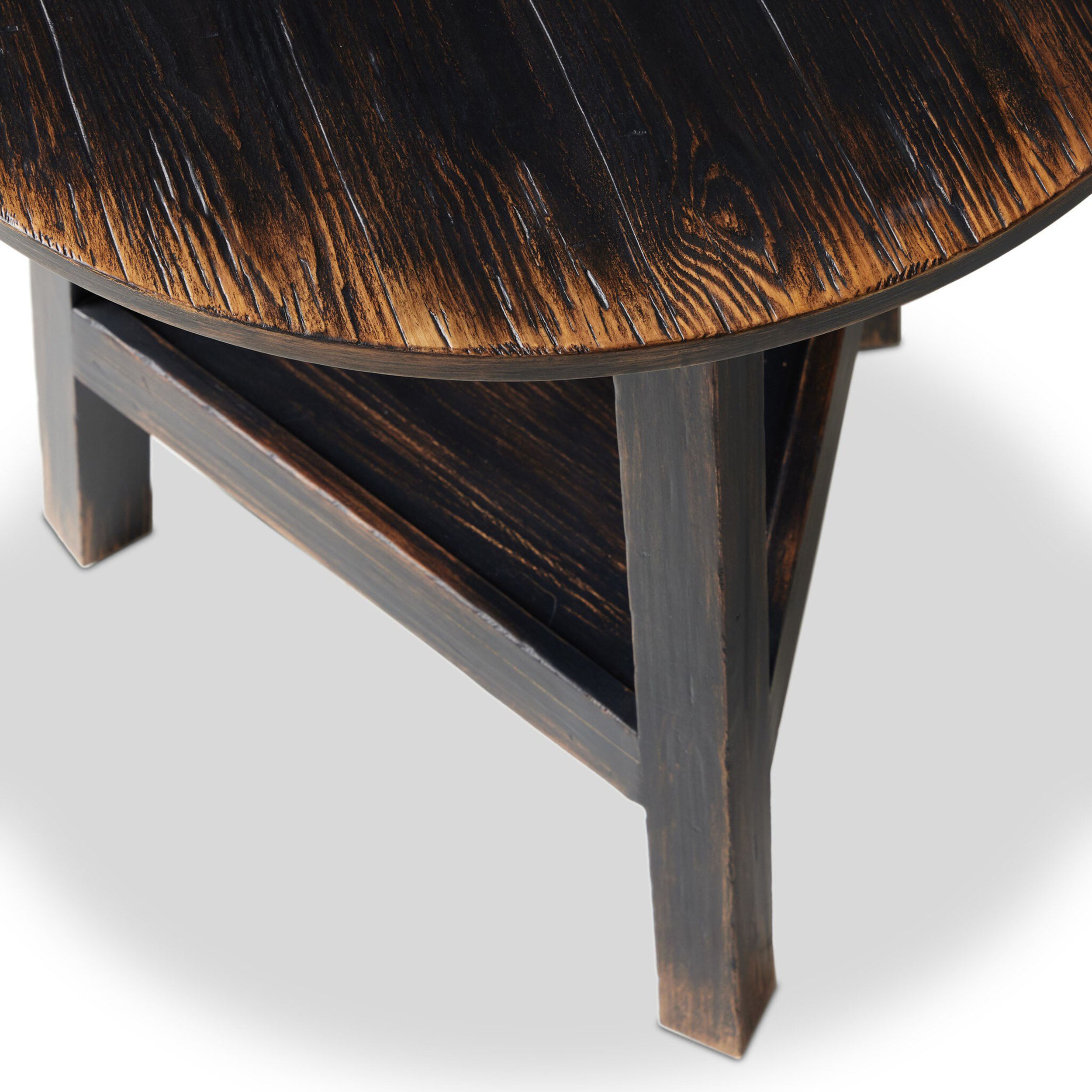 Kickapoo River Cricket Table, Distressed Black Veneer