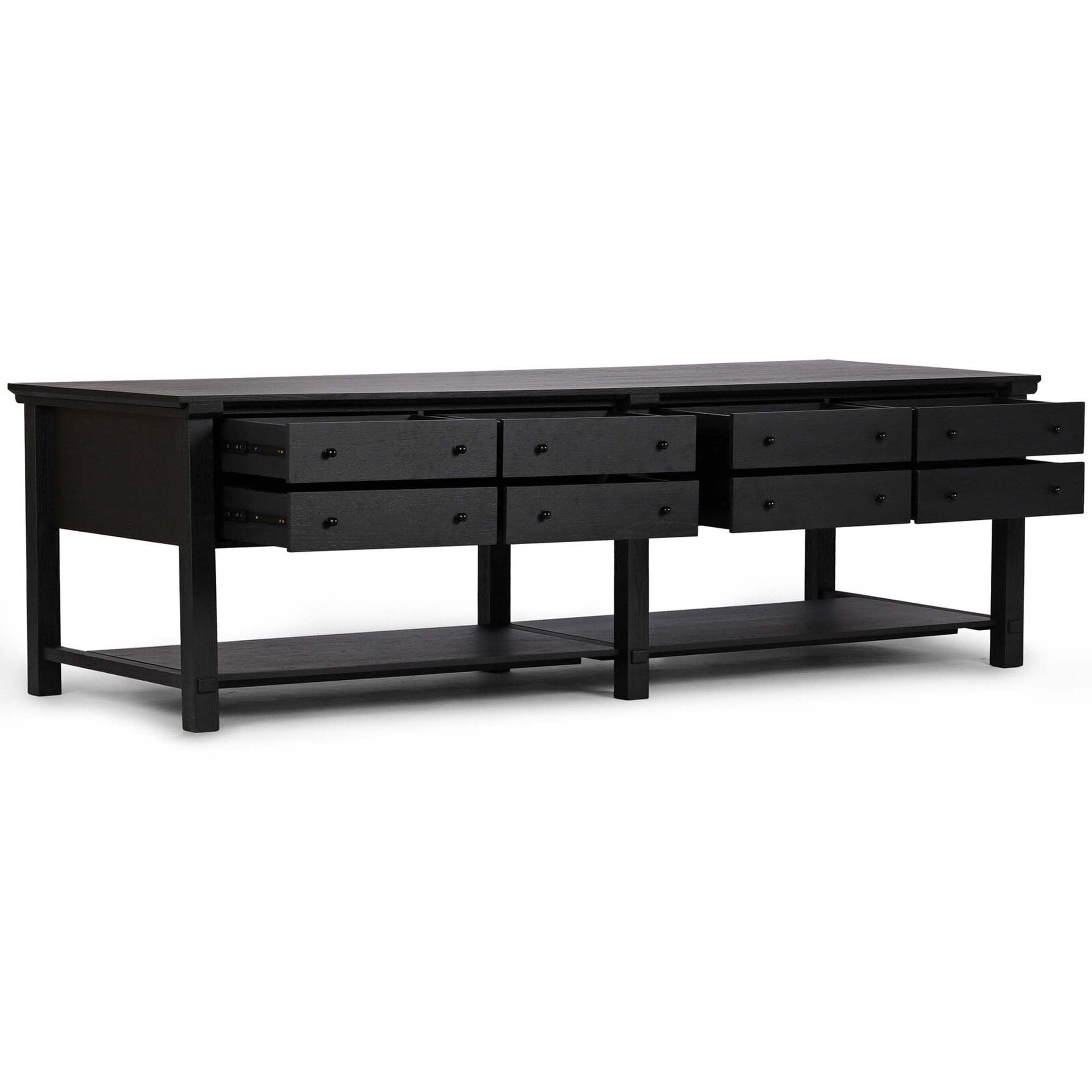 Gardendale Kitchen Island, Stained Black Oak Veneer