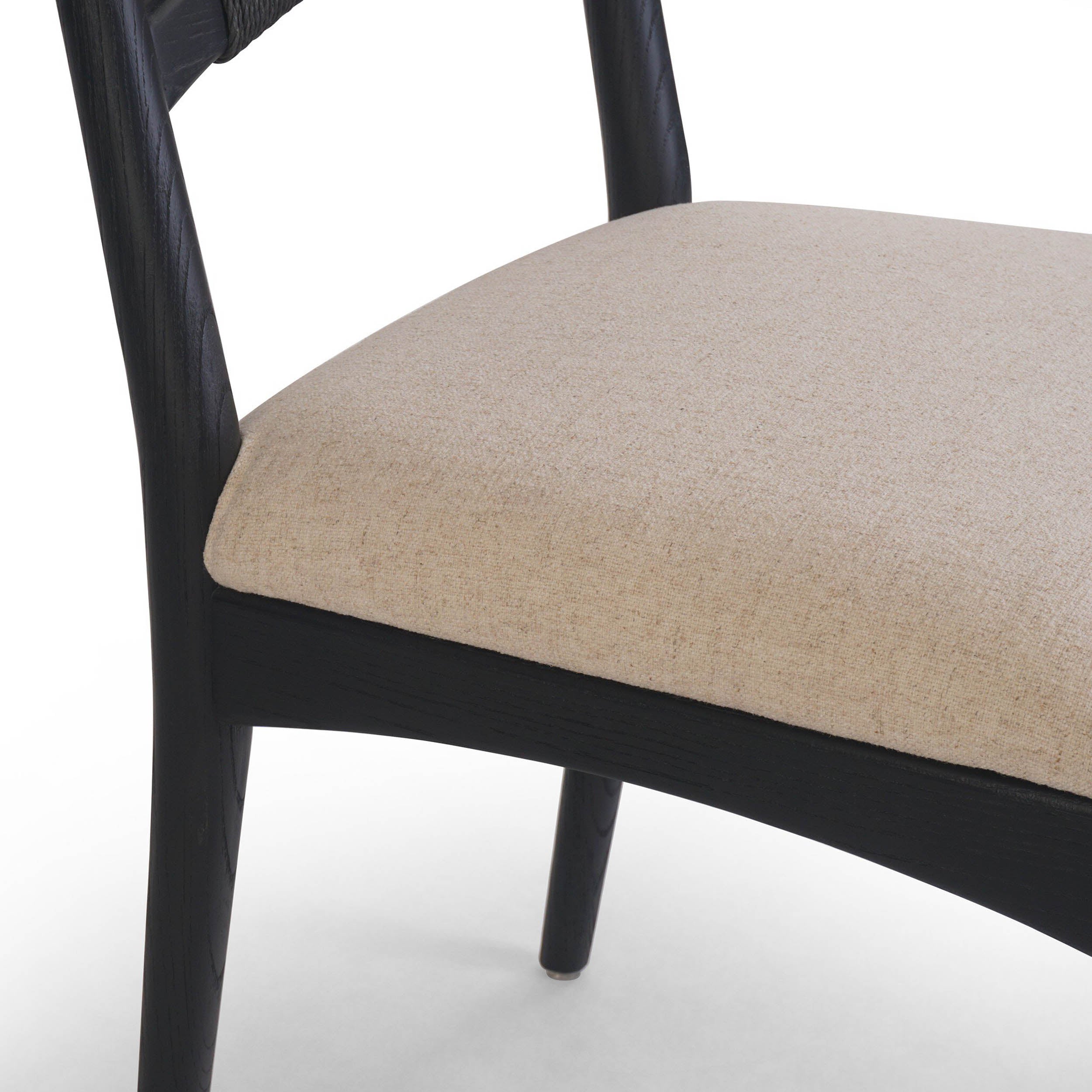 Haddon Dining Chair, Antwerp Natural, Black Rush