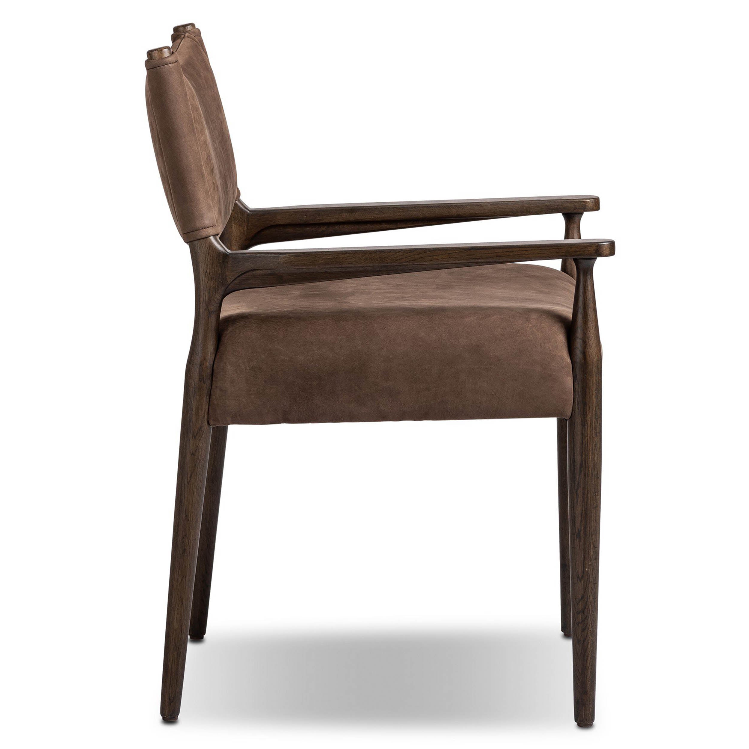 Jayla Dining Armchair, Nubuck Cigar