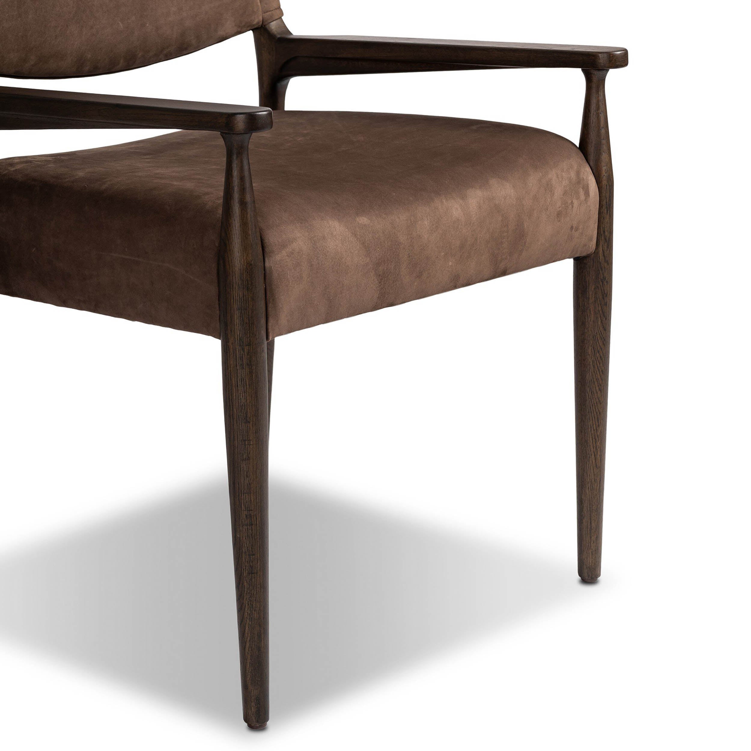 Jayla Dining Armchair, Nubuck Cigar