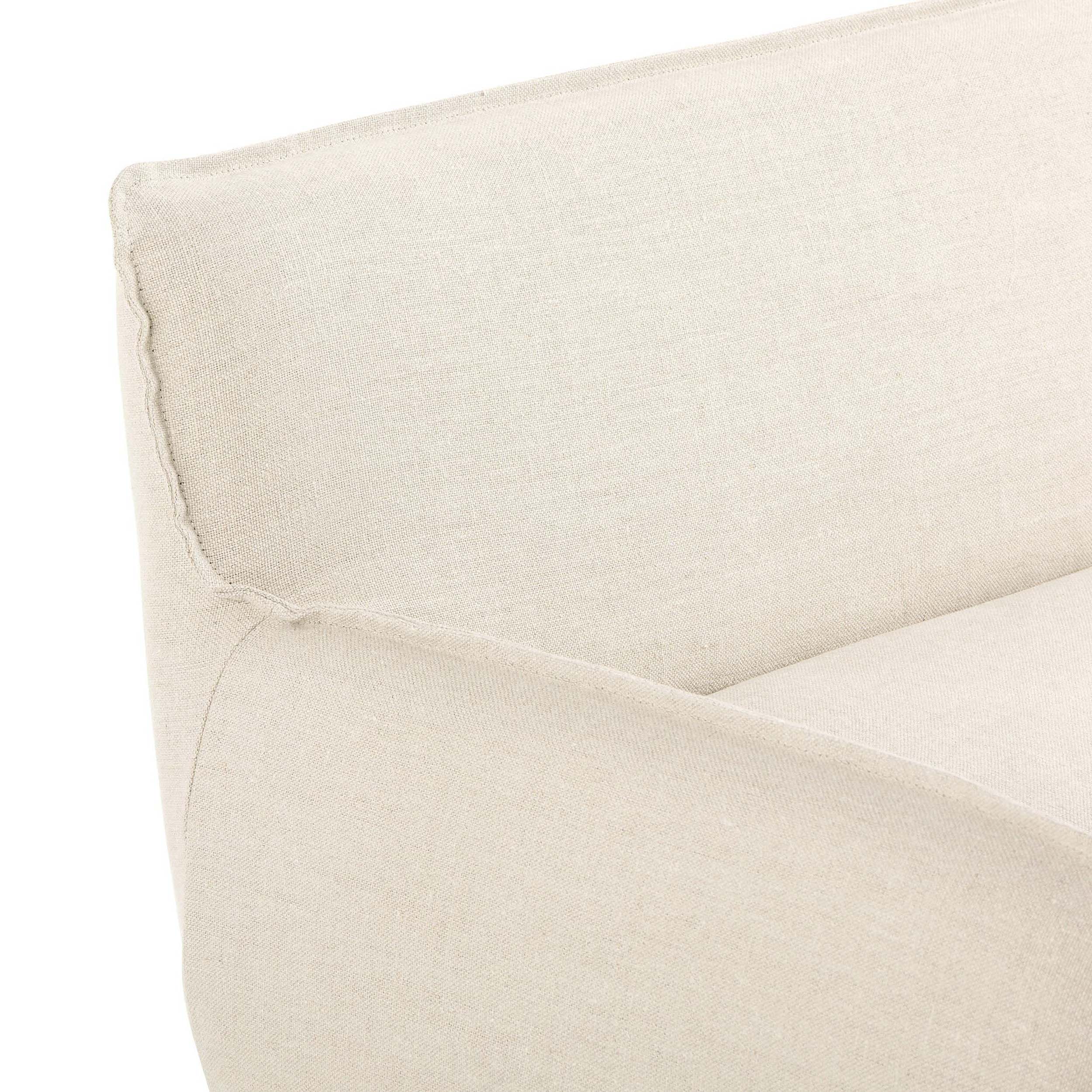 Addington Slipcover Bench, Brussels Natural