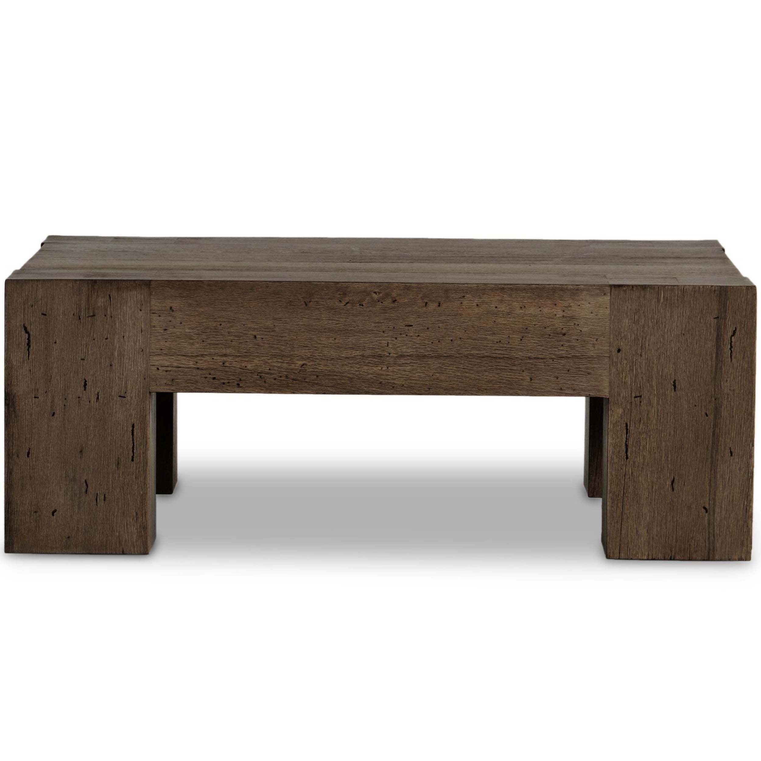 Abaso Small Square Coffee Table, Ebony Rustic Wormwood Oak