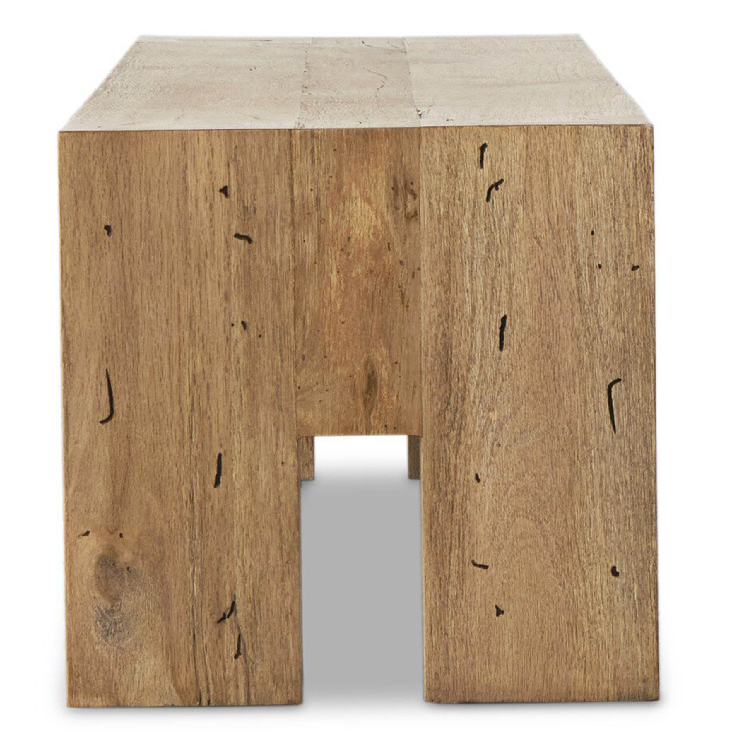 Abaso Large Accent Bench, Rustic Wormwood Oak