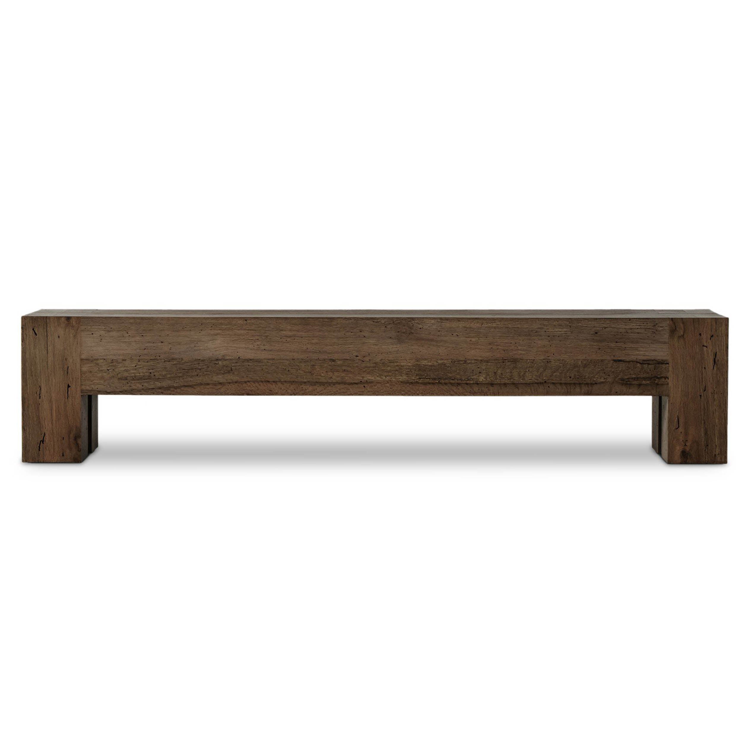 Abaso Large Accent Bench, Ebony Rustic Wormwood Oak