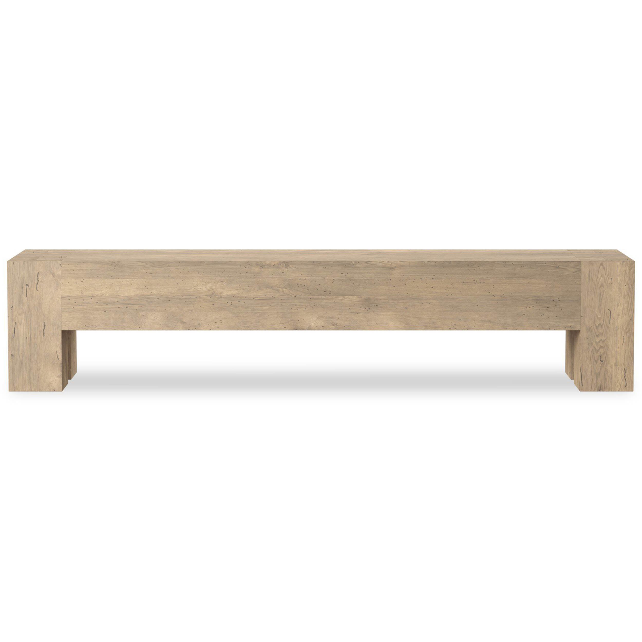 Abaso Accent Bench, Whitewash Rustic Wormwood Oak