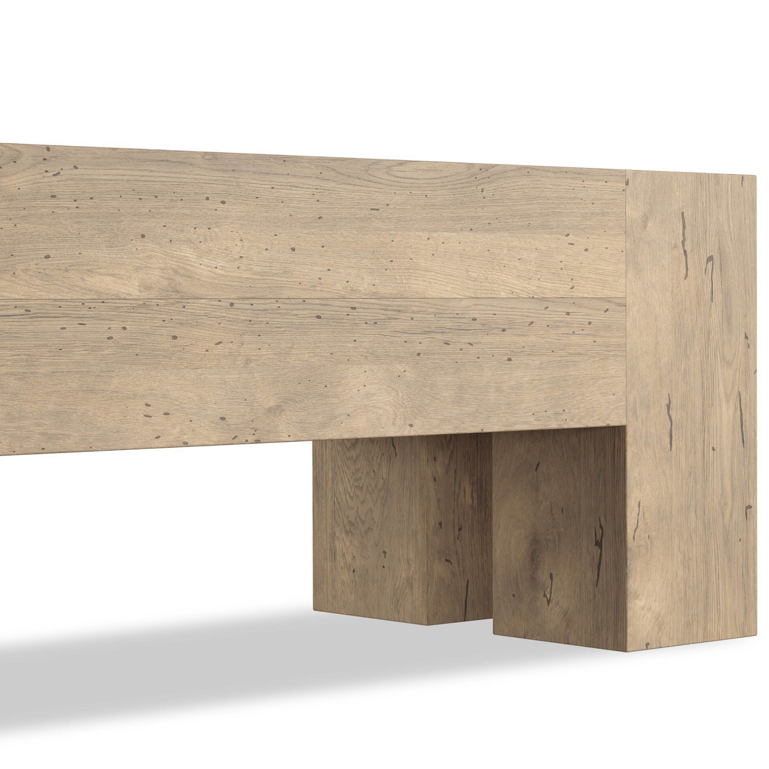 Abaso Accent Bench, Whitewash Rustic Wormwood Oak