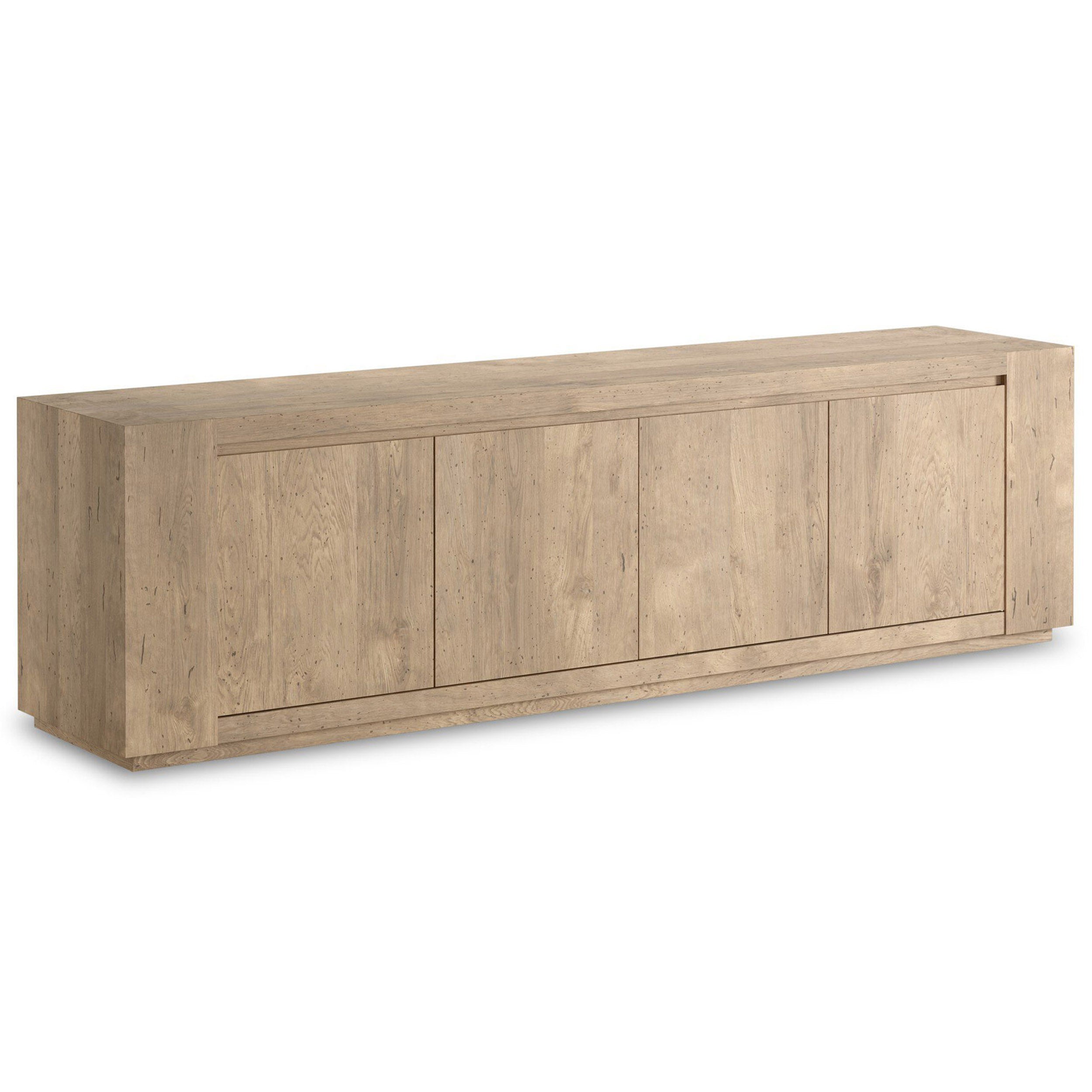 Abaso Media Console, Whitewash Rustic Wormwood Oak