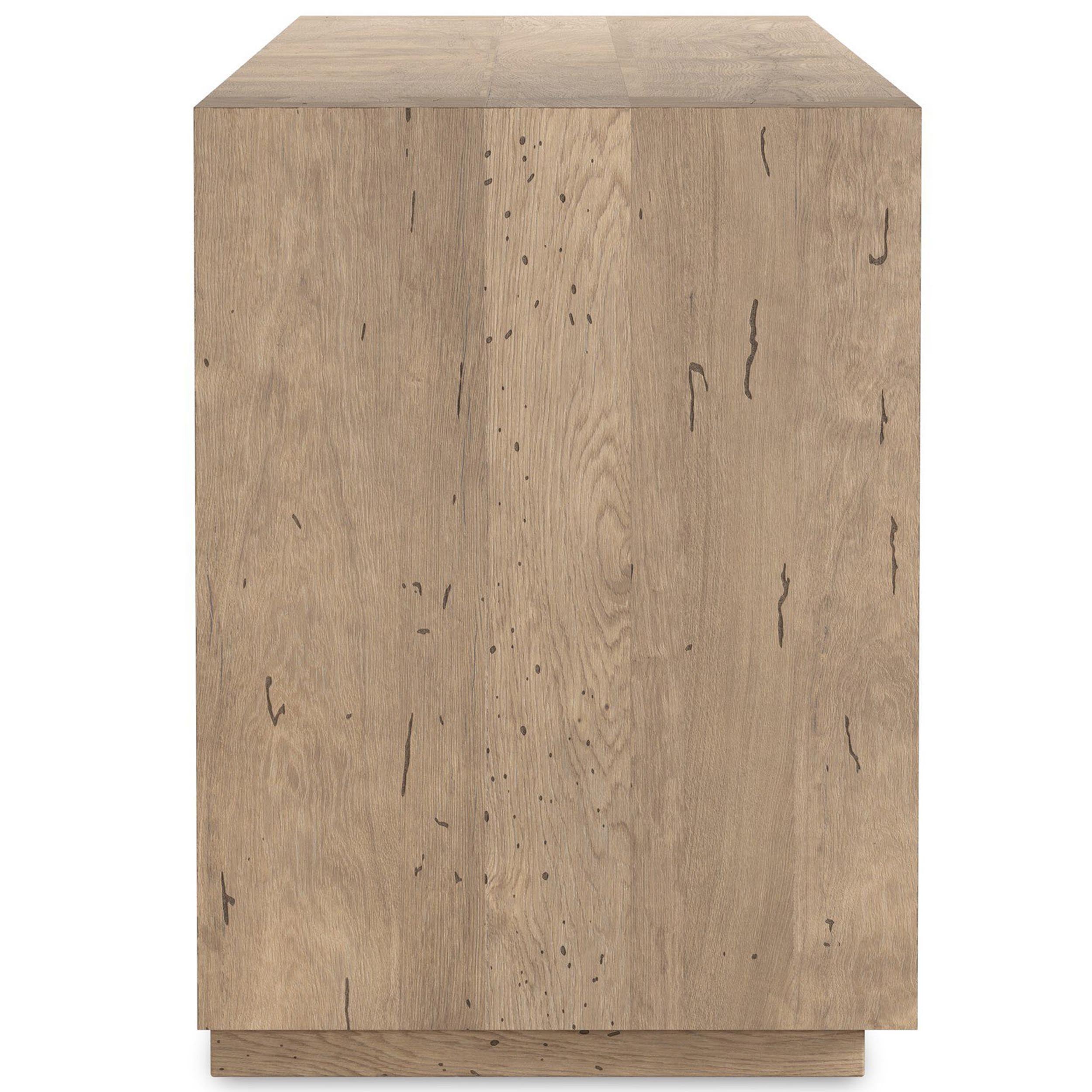 Abaso Media Console, Whitewash Rustic Wormwood Oak