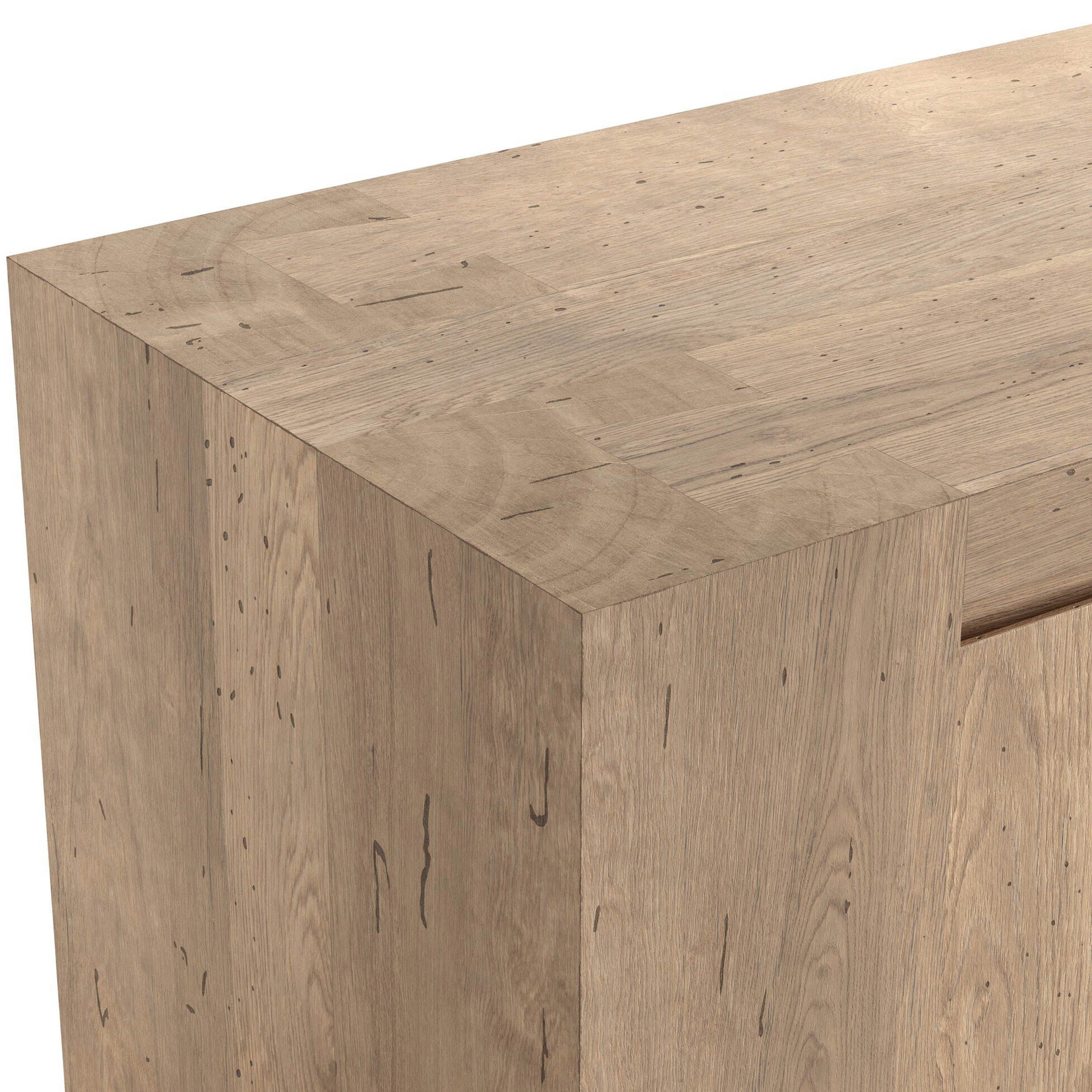 Abaso Media Console, Whitewash Rustic Wormwood Oak