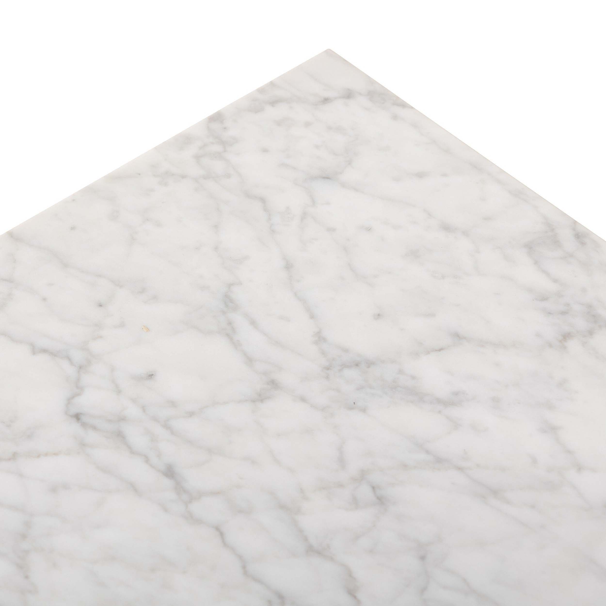 Bellamy End Table, White Carrara Marble