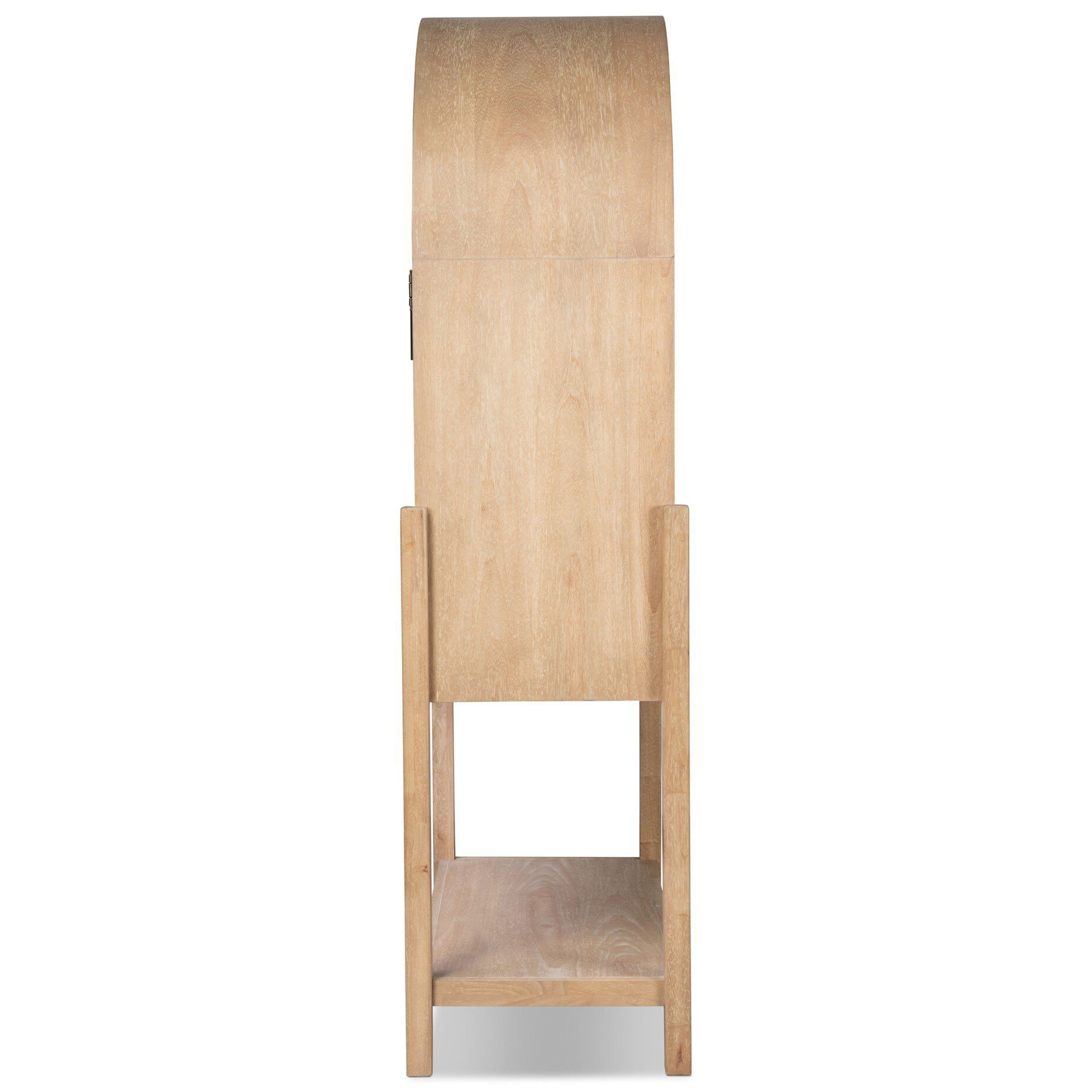 Caprice Tall Bar Cabinet, Light Natural Parawood Veneer
