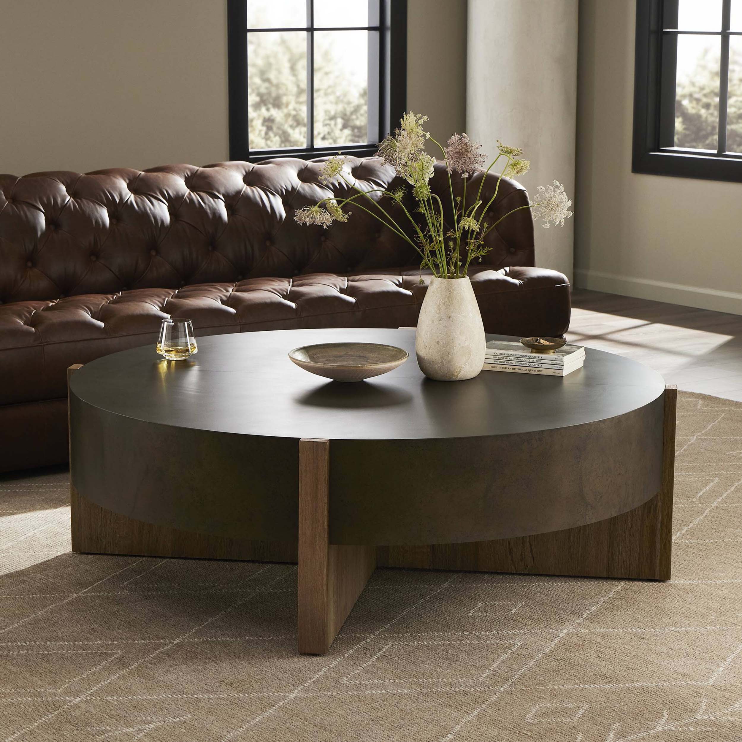 Bingham Large Coffee Table, Distressed Iron