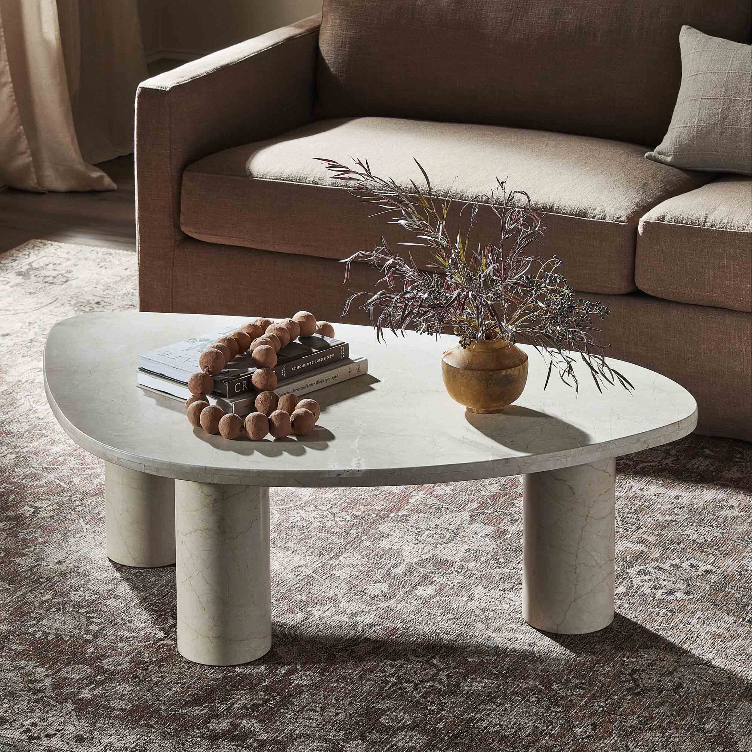 Zion Nesting Coffee Table, Cream Marble