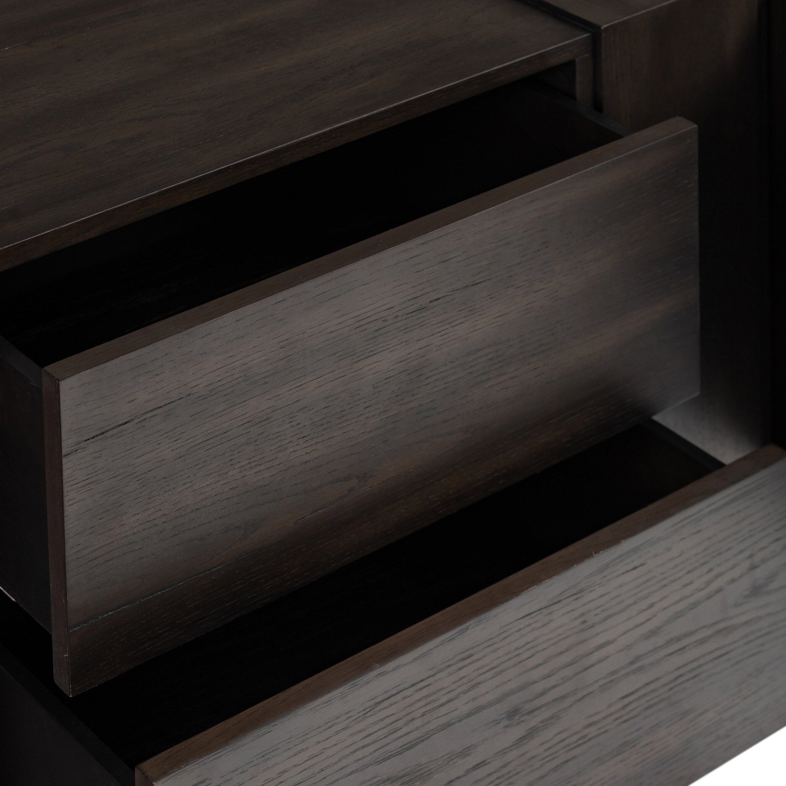 Fisher Media Console, Smoked Black Veneer