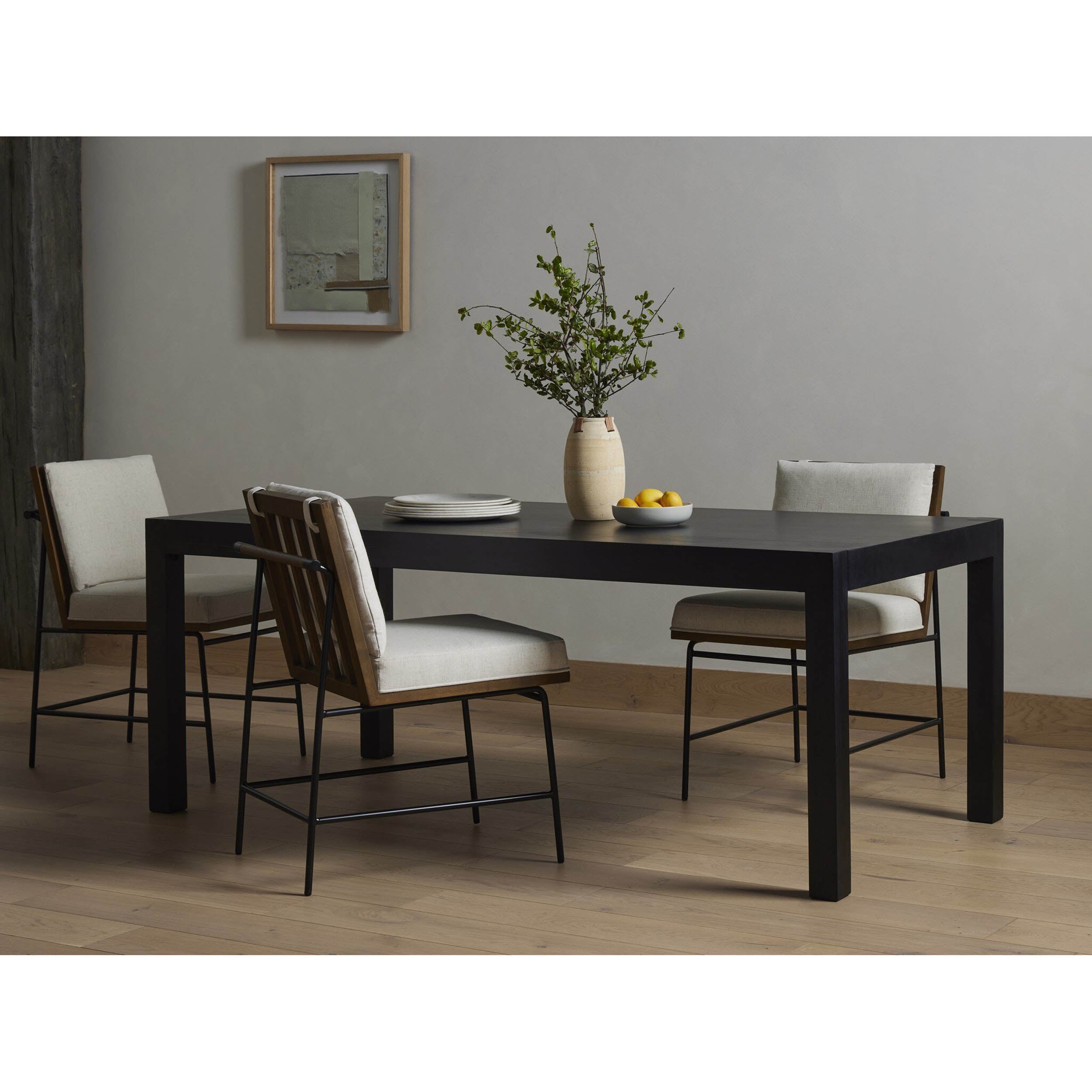 Isador Dining Table, Black Wash Poplar