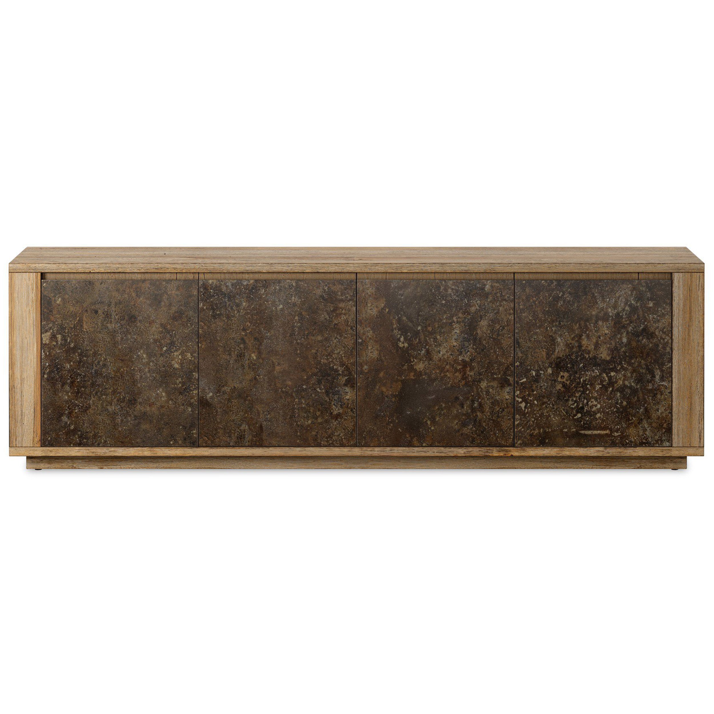Redondo Media Console, Burnt Bleached Oak Resawn