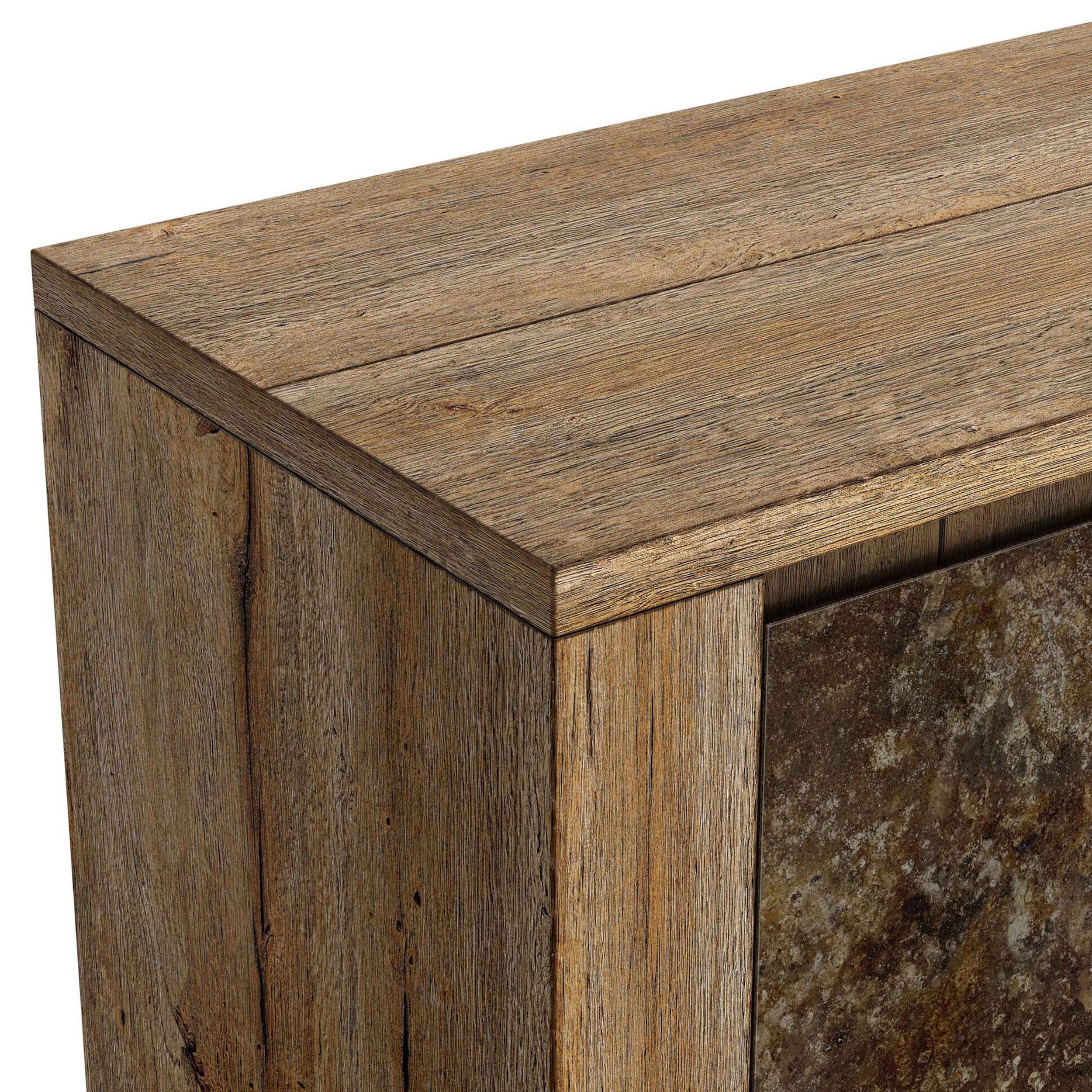 Redondo Media Console, Burnt Bleached Oak Resawn