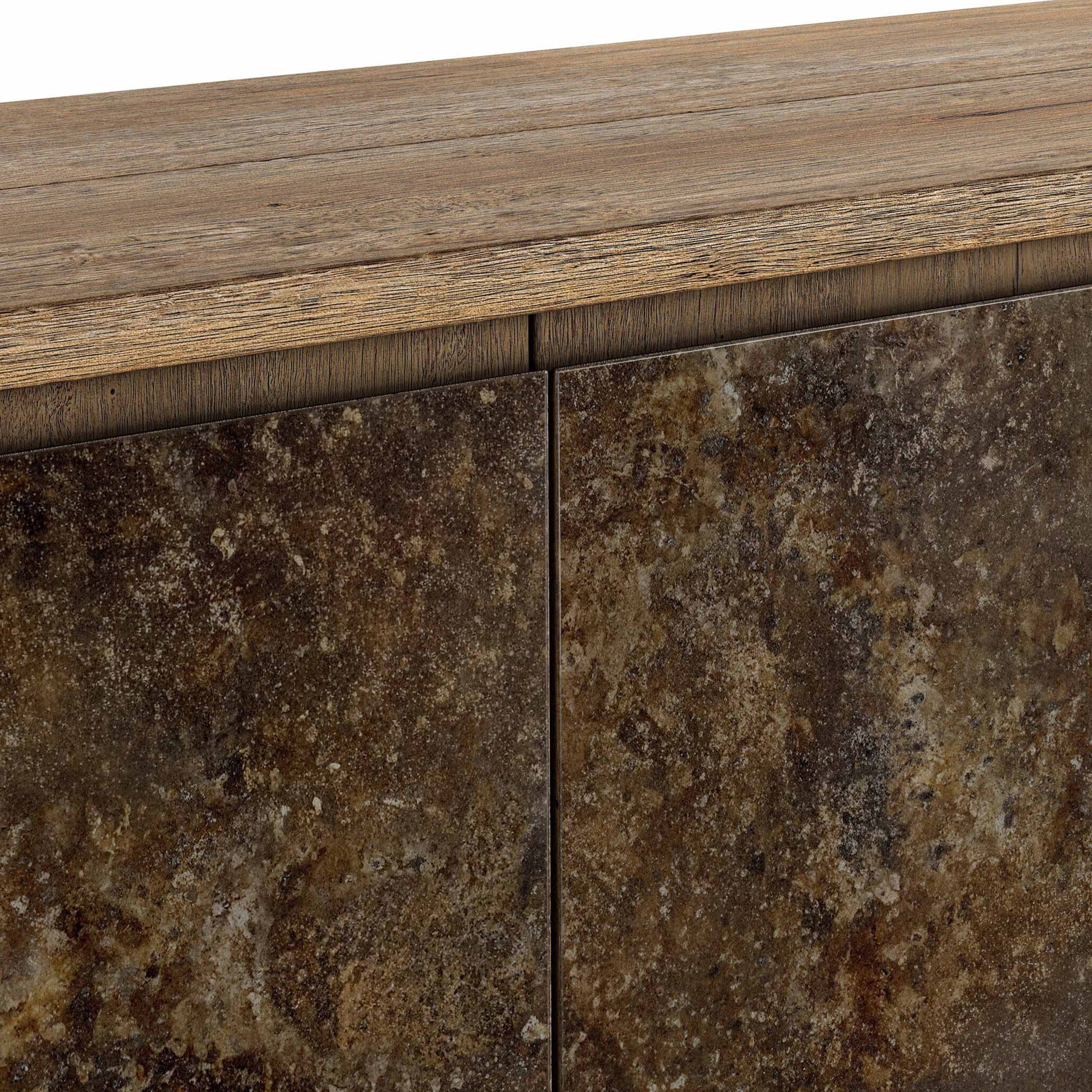 Redondo Media Console, Burnt Bleached Oak Resawn