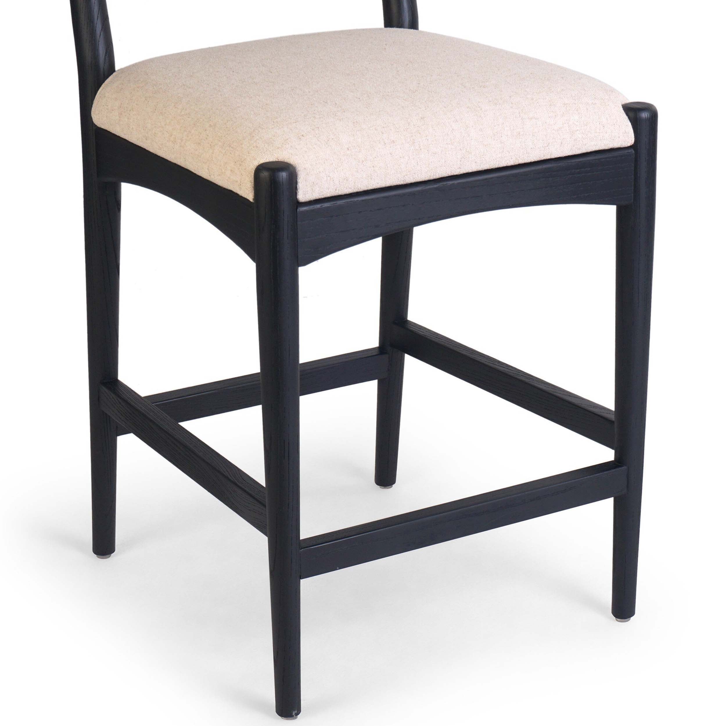 Haddon Counter Stool, Antwerp Natural, Brushed Ebony