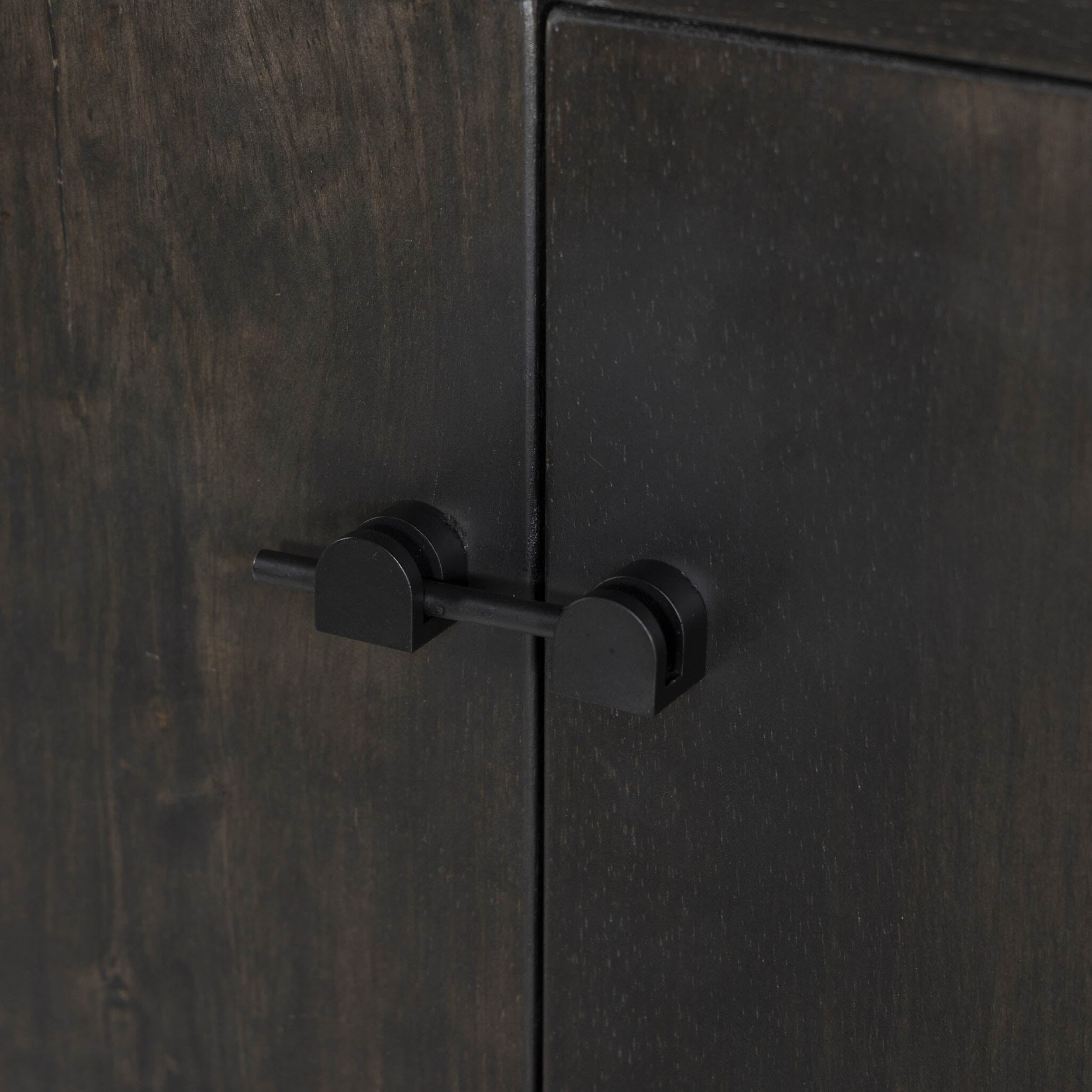 Reza Bookcase, Worn Black Acacia