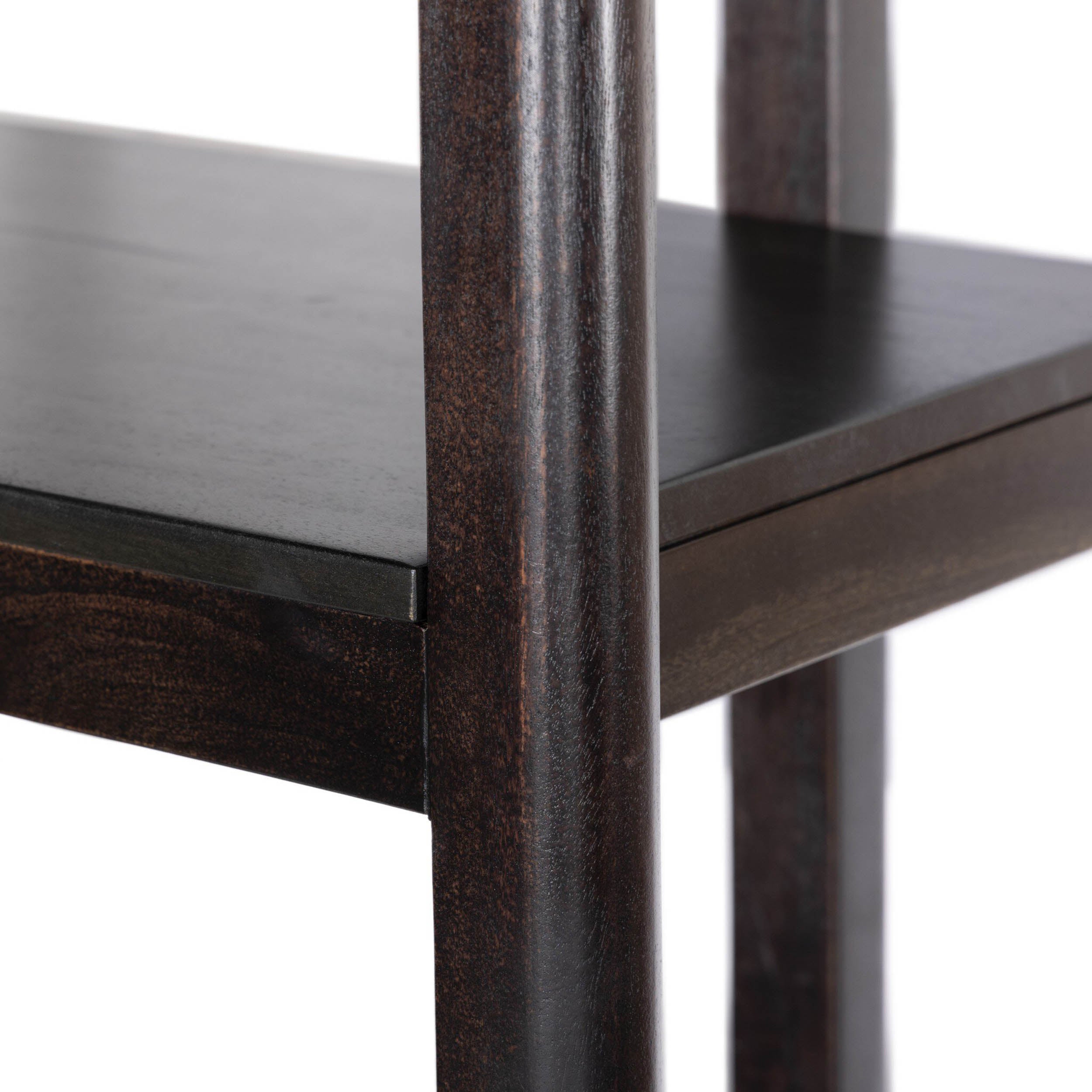Reza Bookcase, Worn Black Acacia