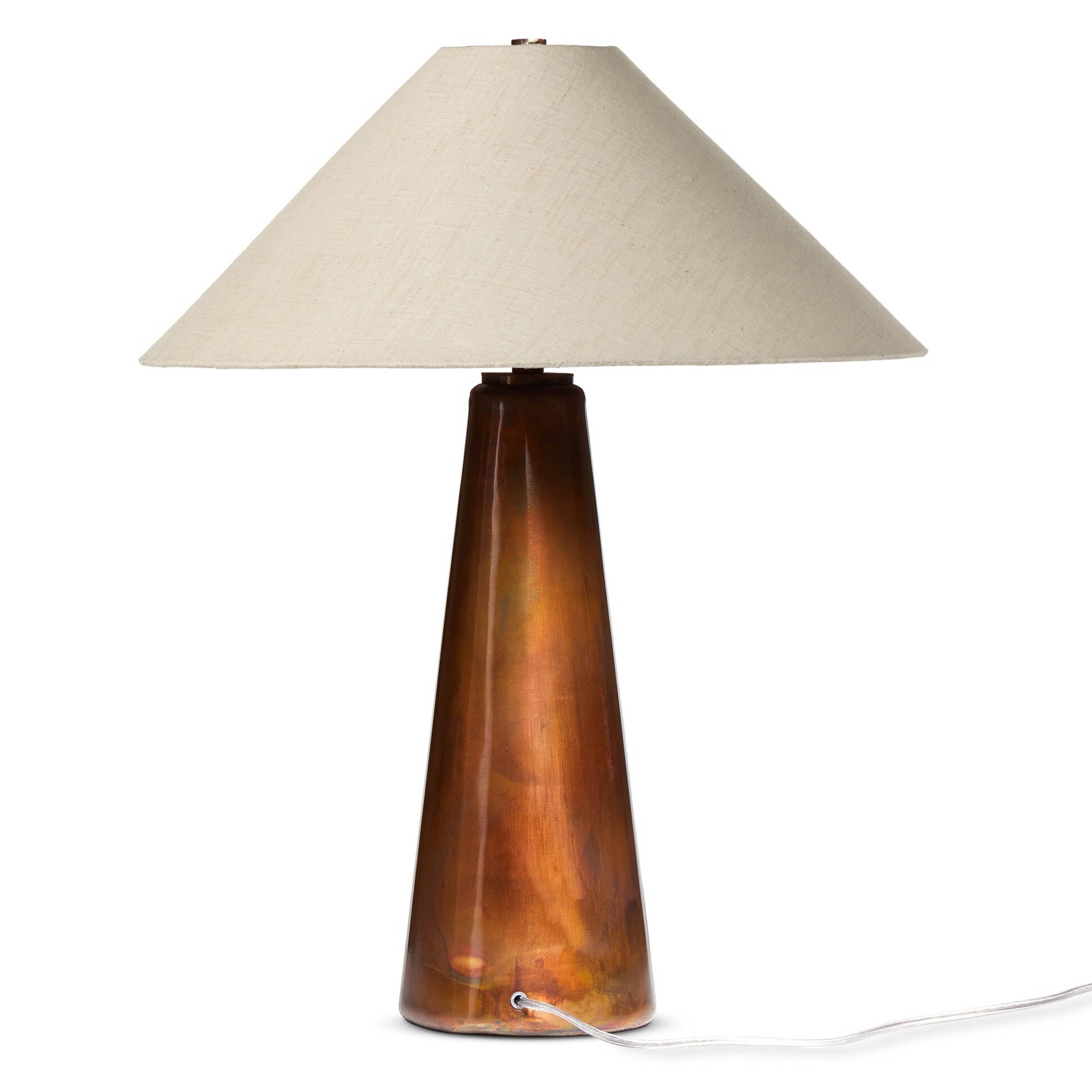 Romani Table Lamp, Cream Slub Linen
