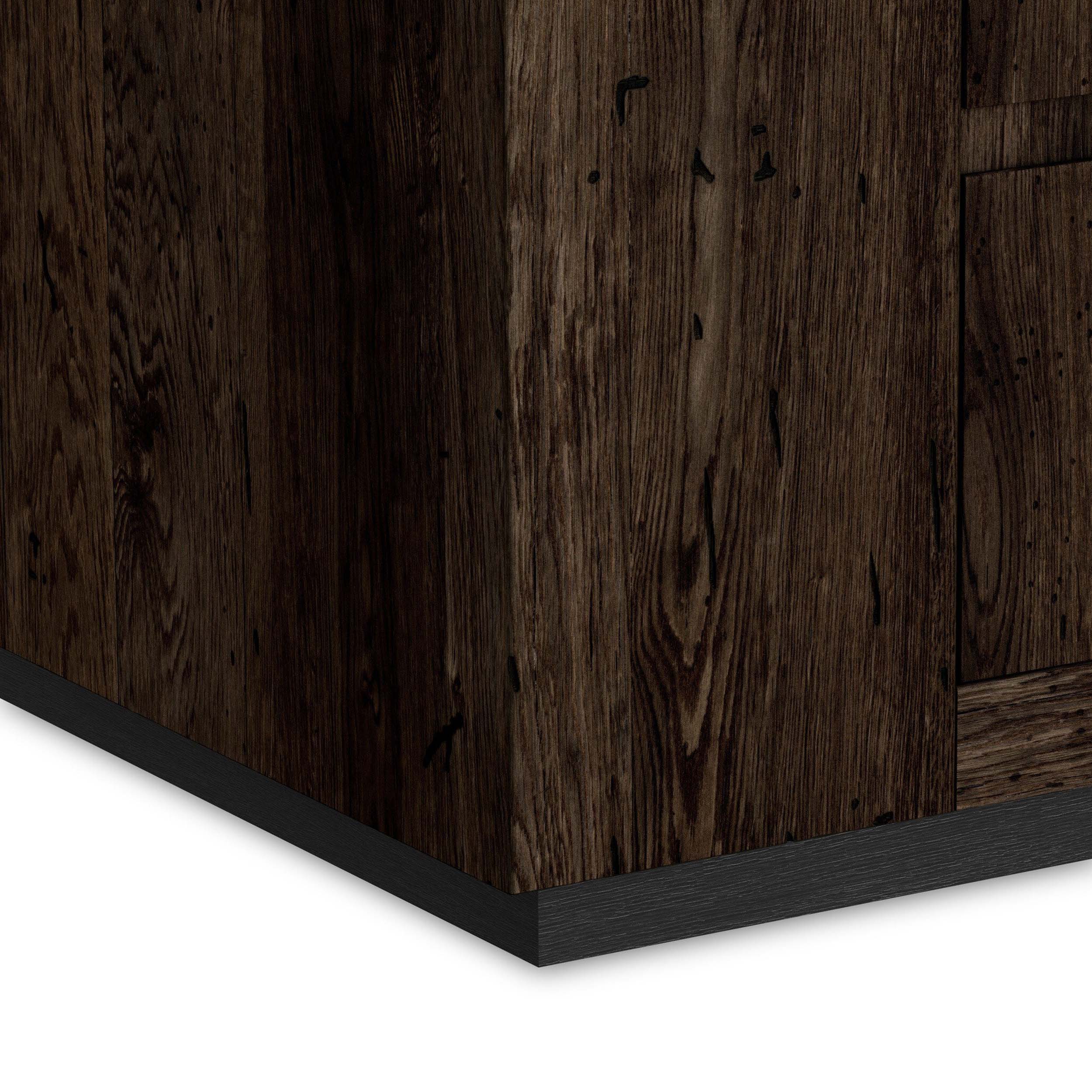 Abaso 6-Drawer Dresser, Ebony Rustic Wormwood Oak