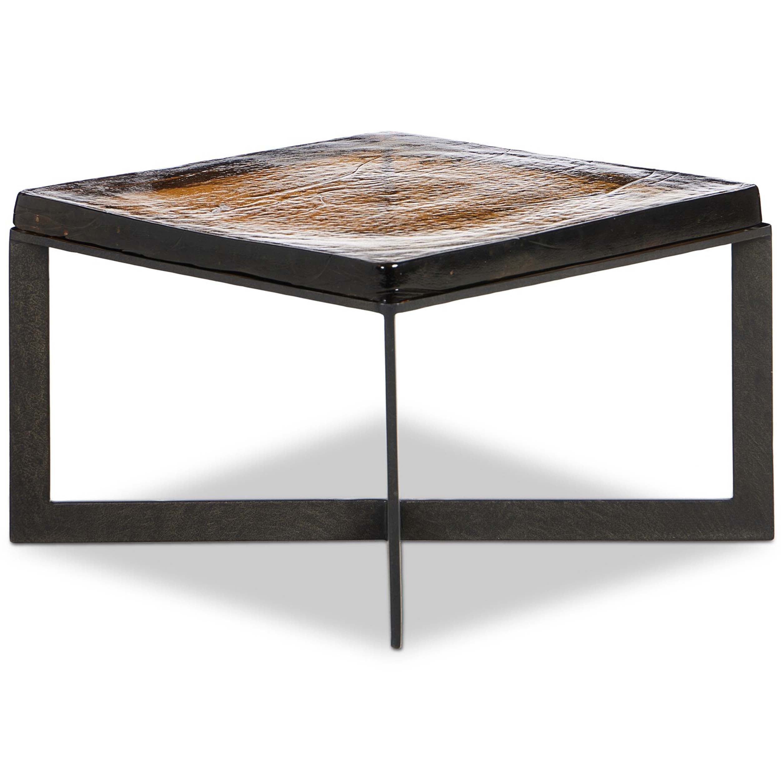 Lennie Cast Glass Bunching Table, Amber Cast Glass
