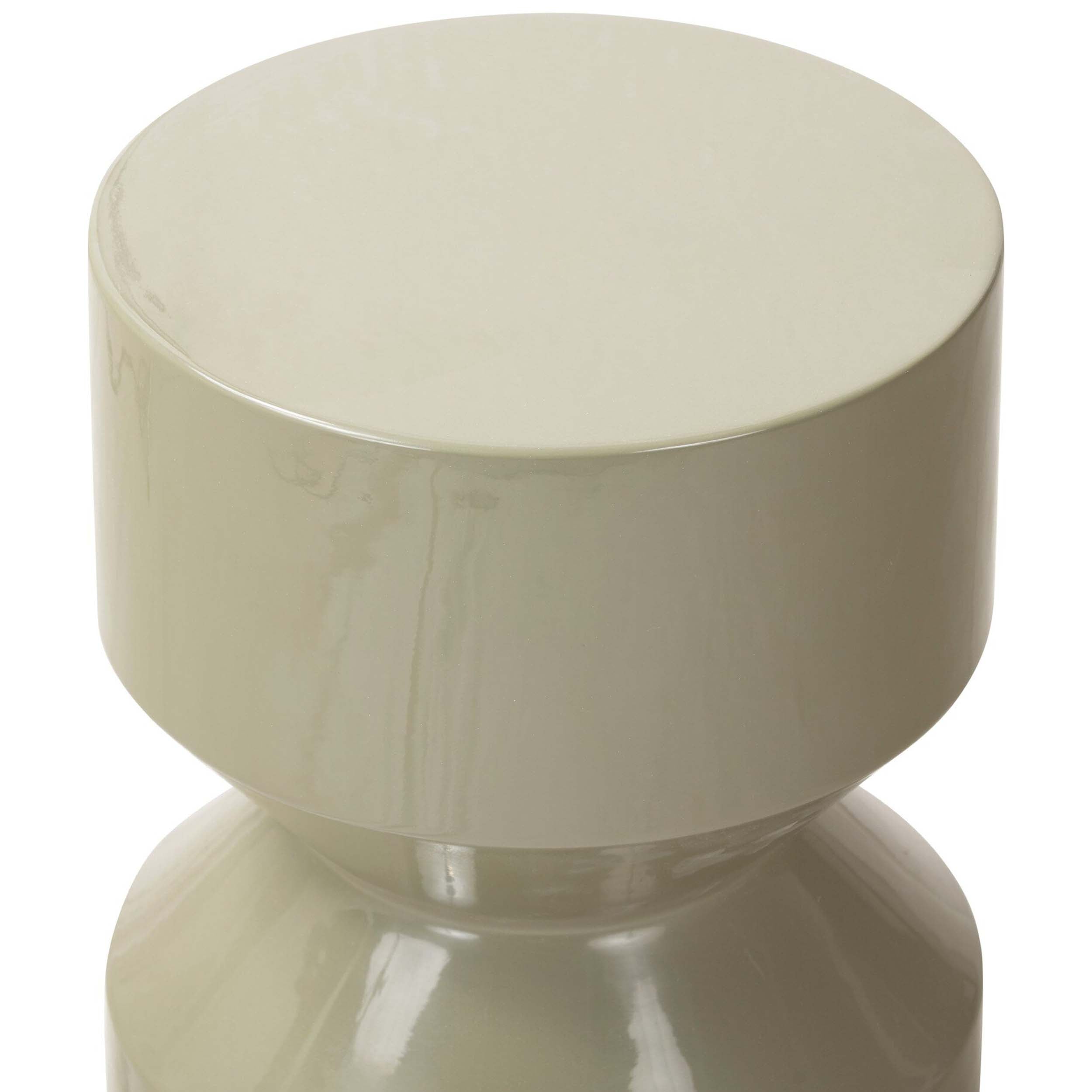 Ara End Table, Moss Lacquered Concrete
