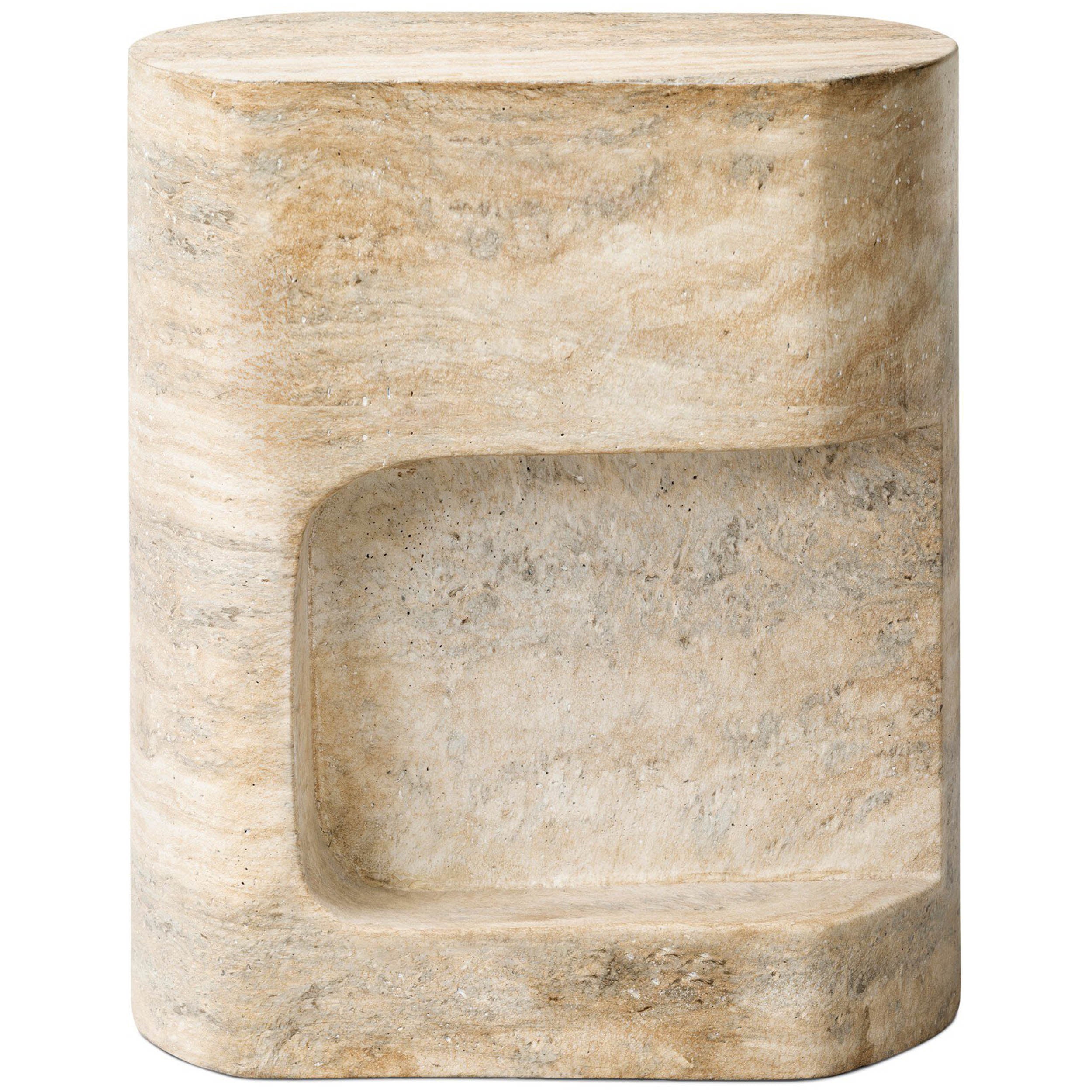 Clementine End Table, Textured Sandy Grey
