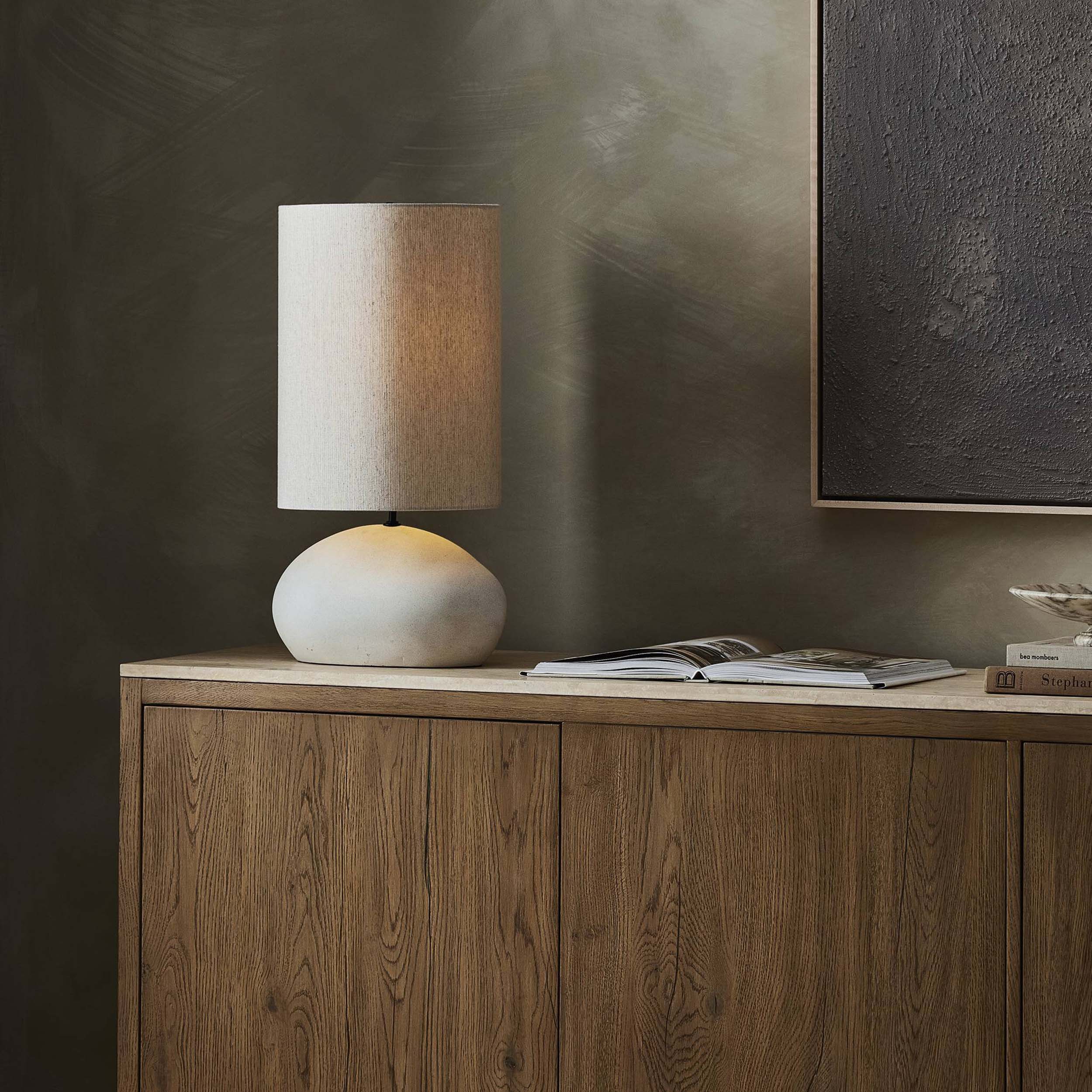 Allura Table Lamp, White Speckled Ceramic