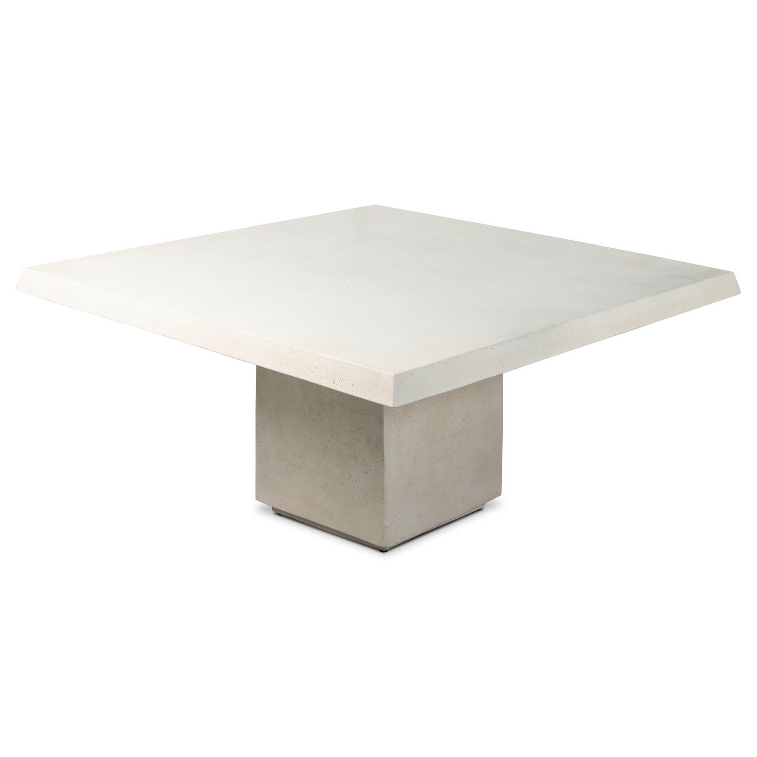 Avila Outdoor Dining Table-60", Aged White Concrete