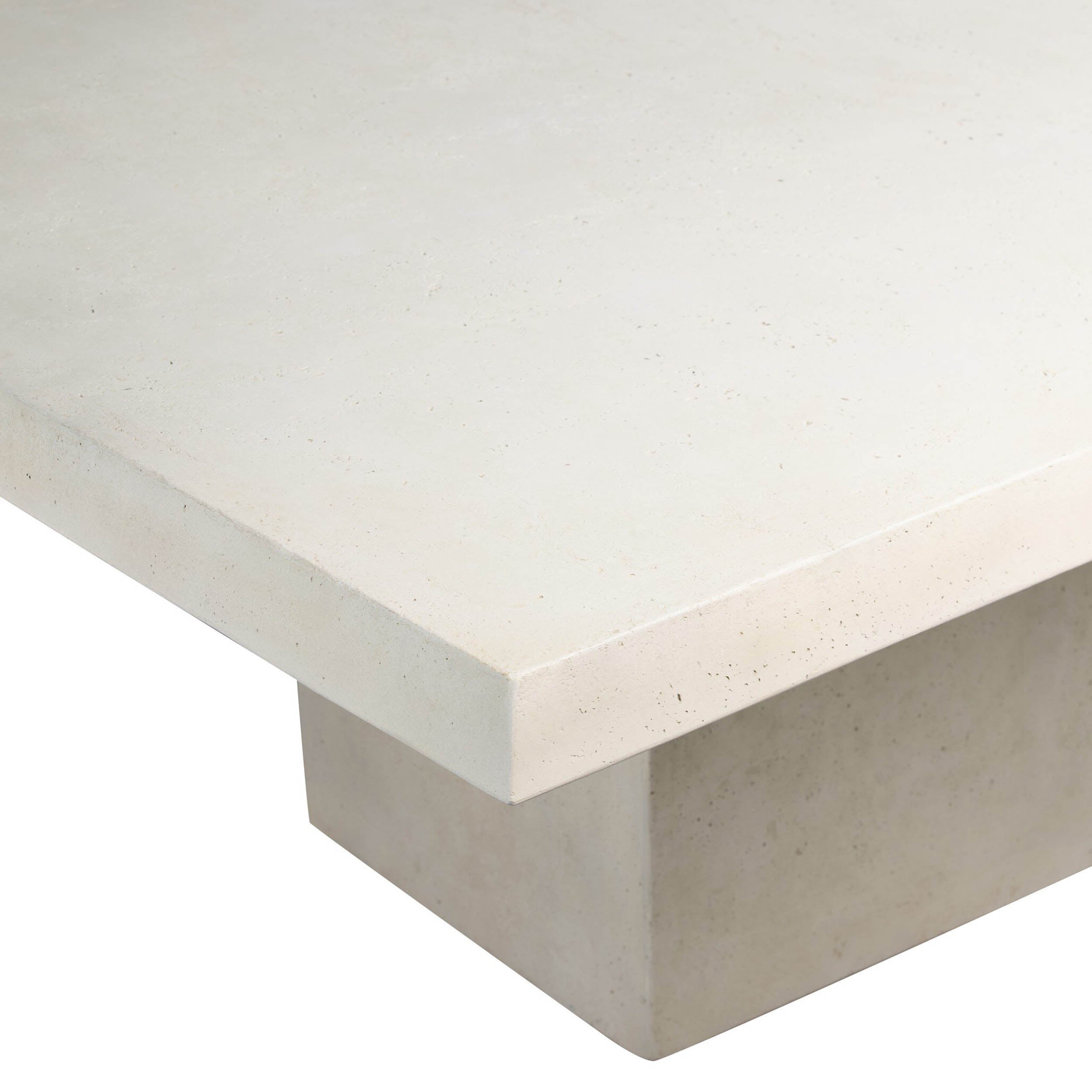 Avila Outdoor Dining Table-60", Aged White Concrete