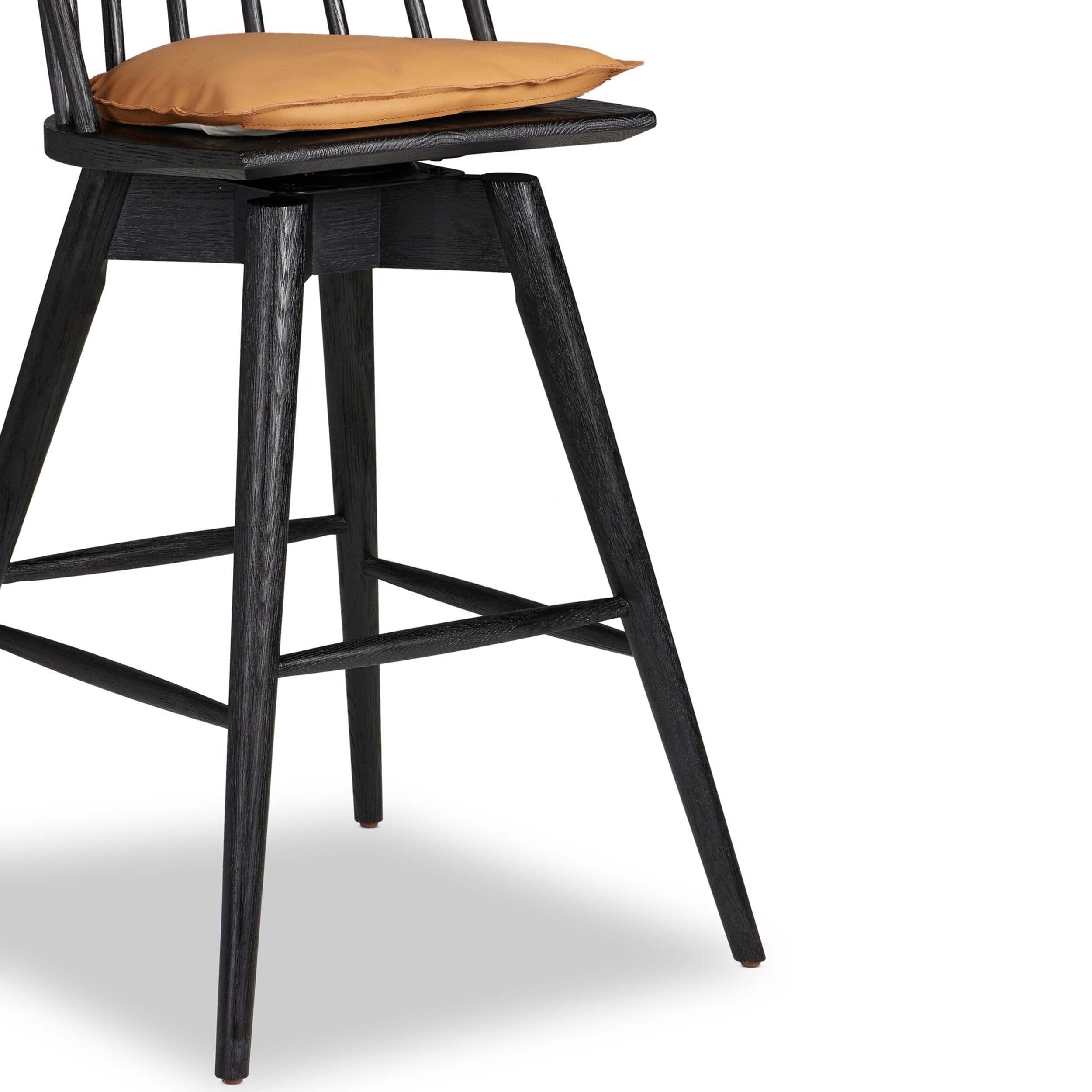 Lewis Swivel Bar + Counter Stool, Whiskey Saddle