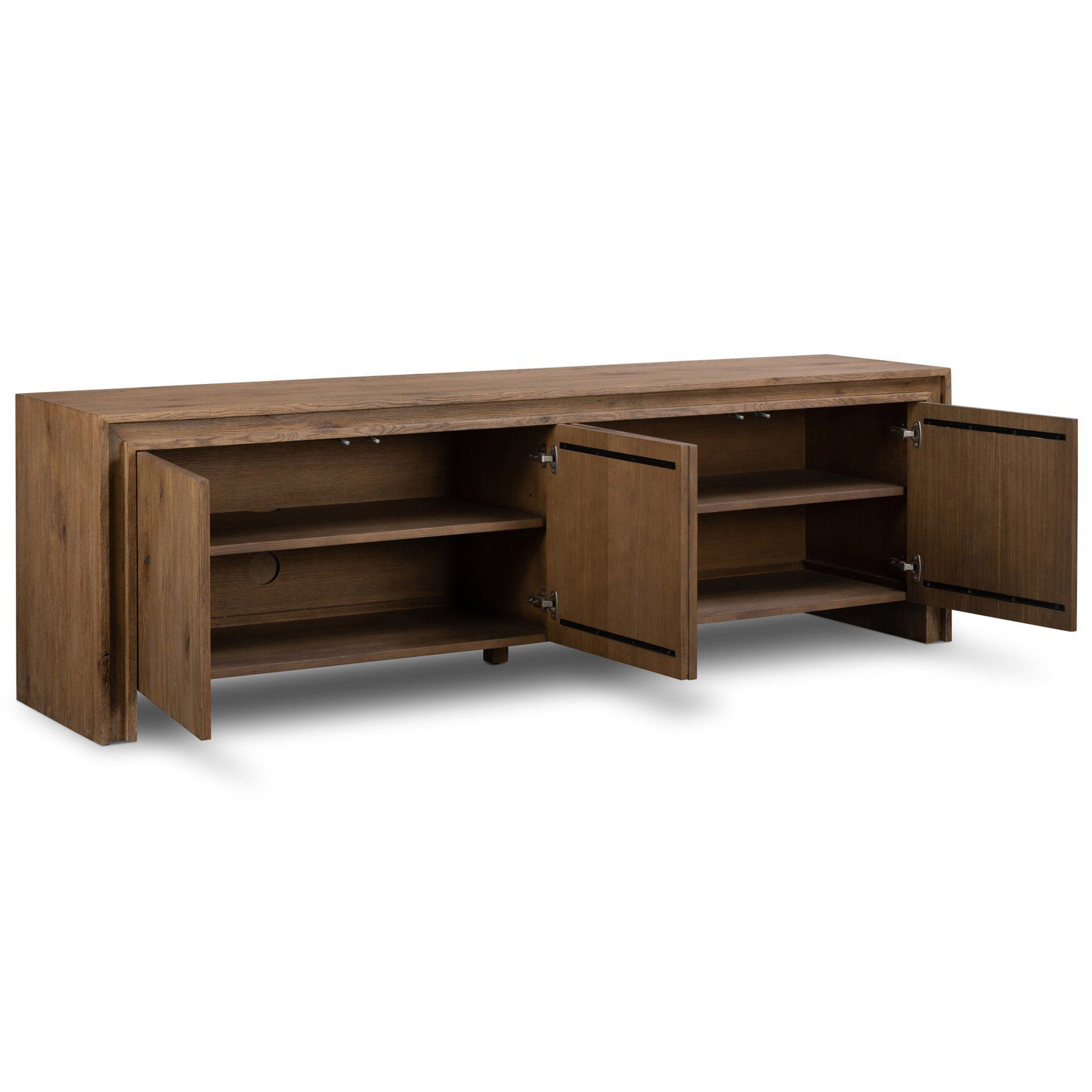 Chalmers Media Console, Weathered Oak Veneer