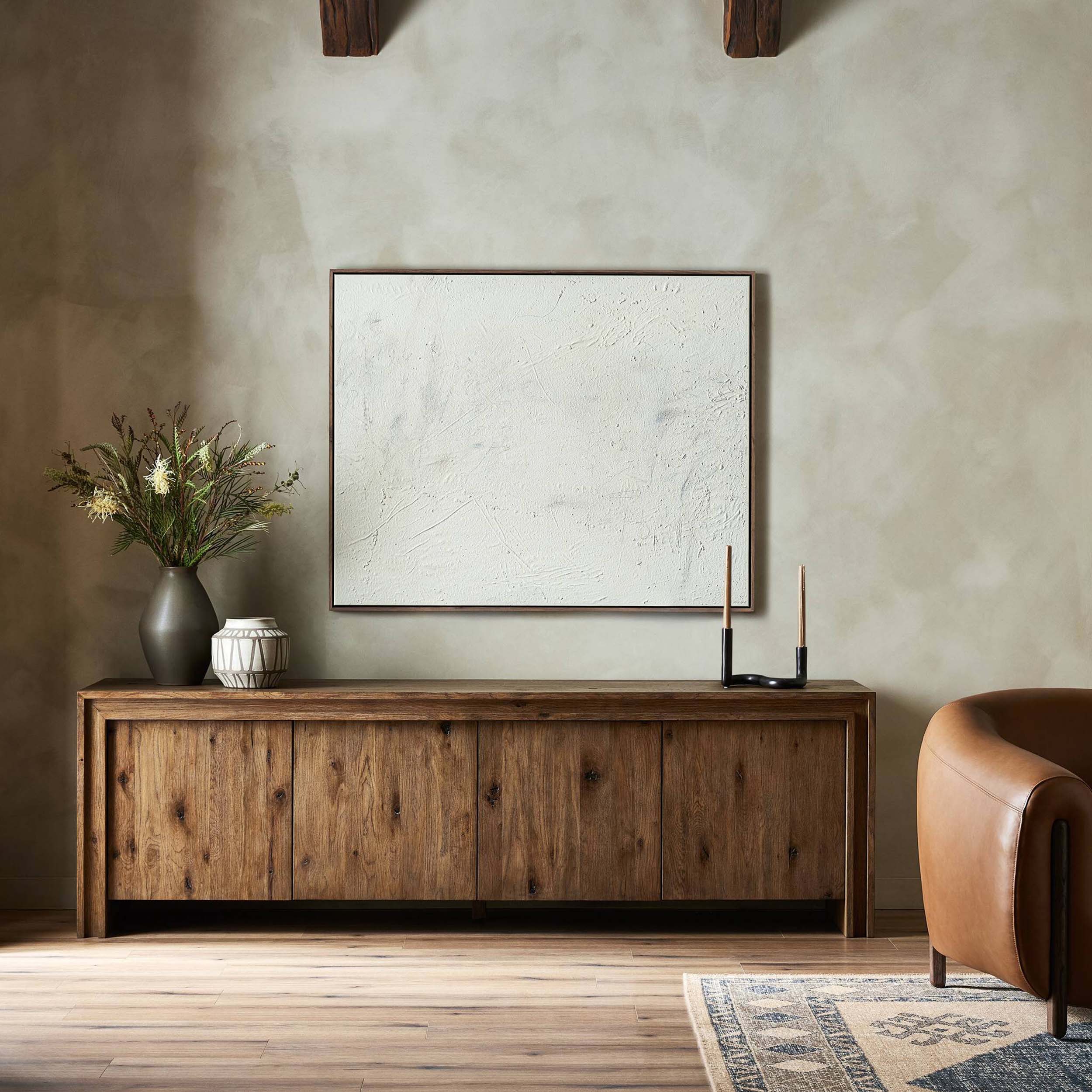 Chalmers Media Console, Weathered Oak Veneer