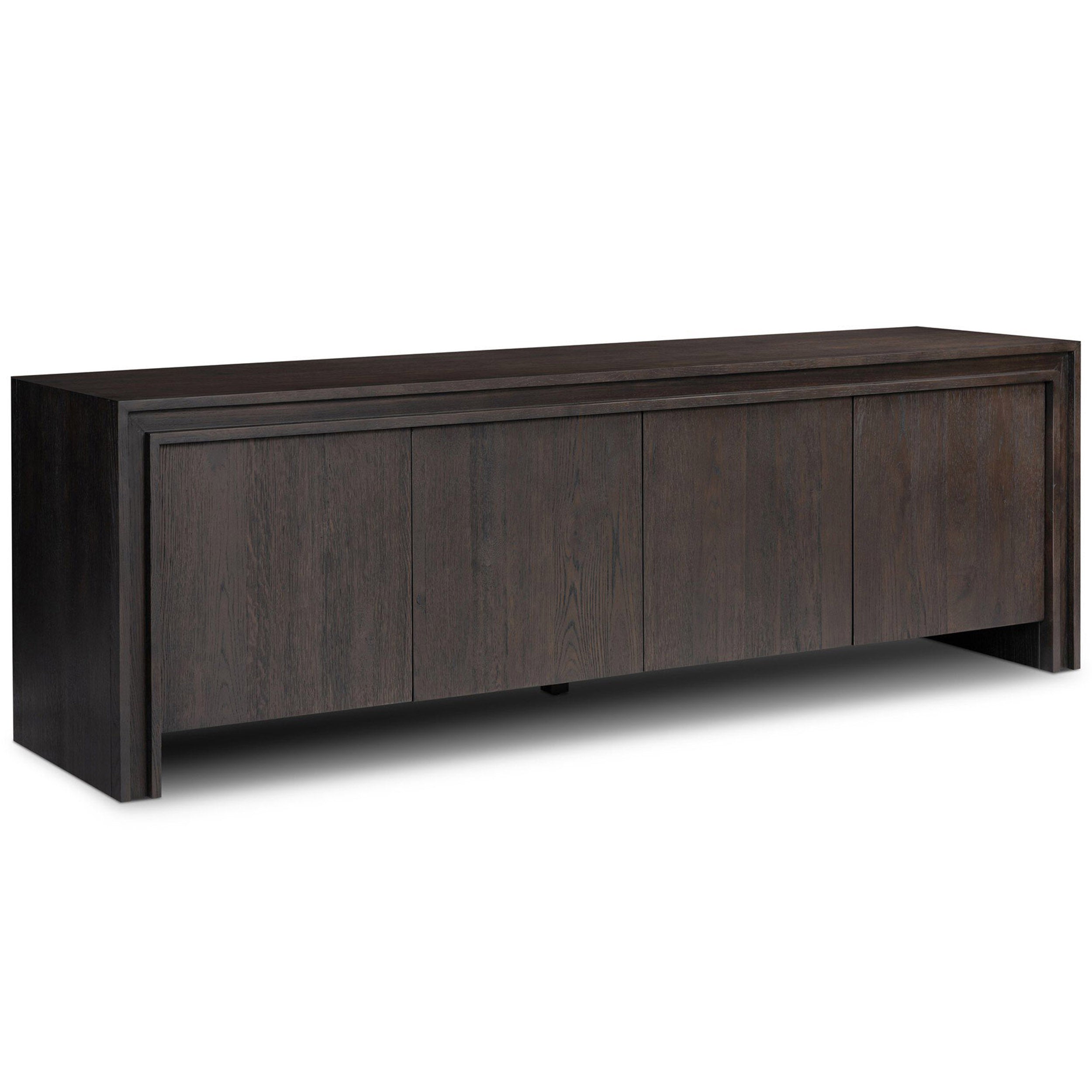 Chalmers Media Console, Smoked Black Resawn Oak
