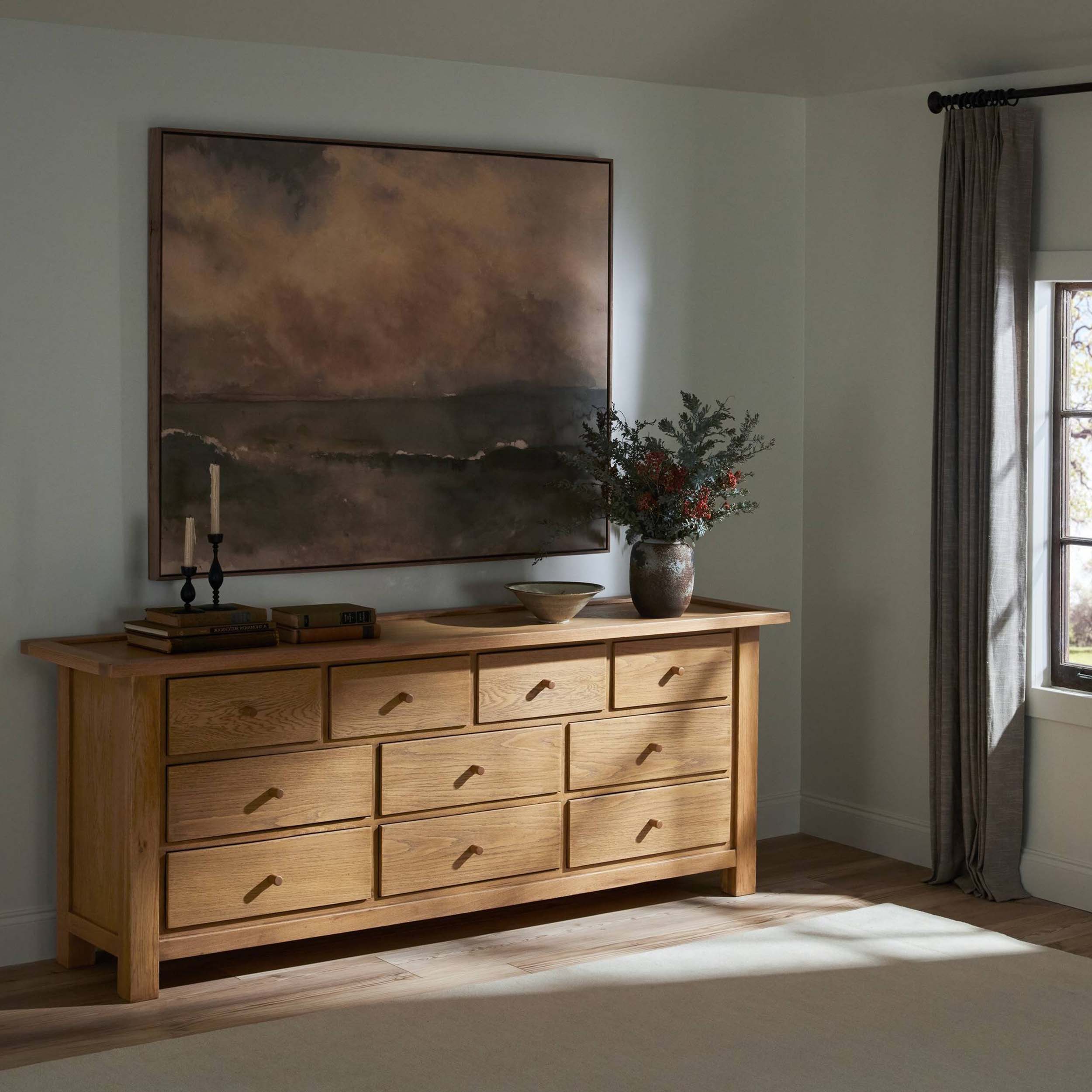 Millbrook Dresser, Natural Light Oak Veneer